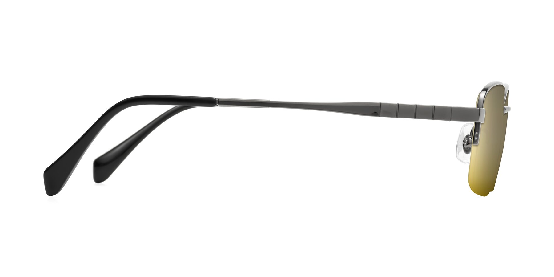 Side of Profile in Gunmetal with Gold Mirrored Lenses