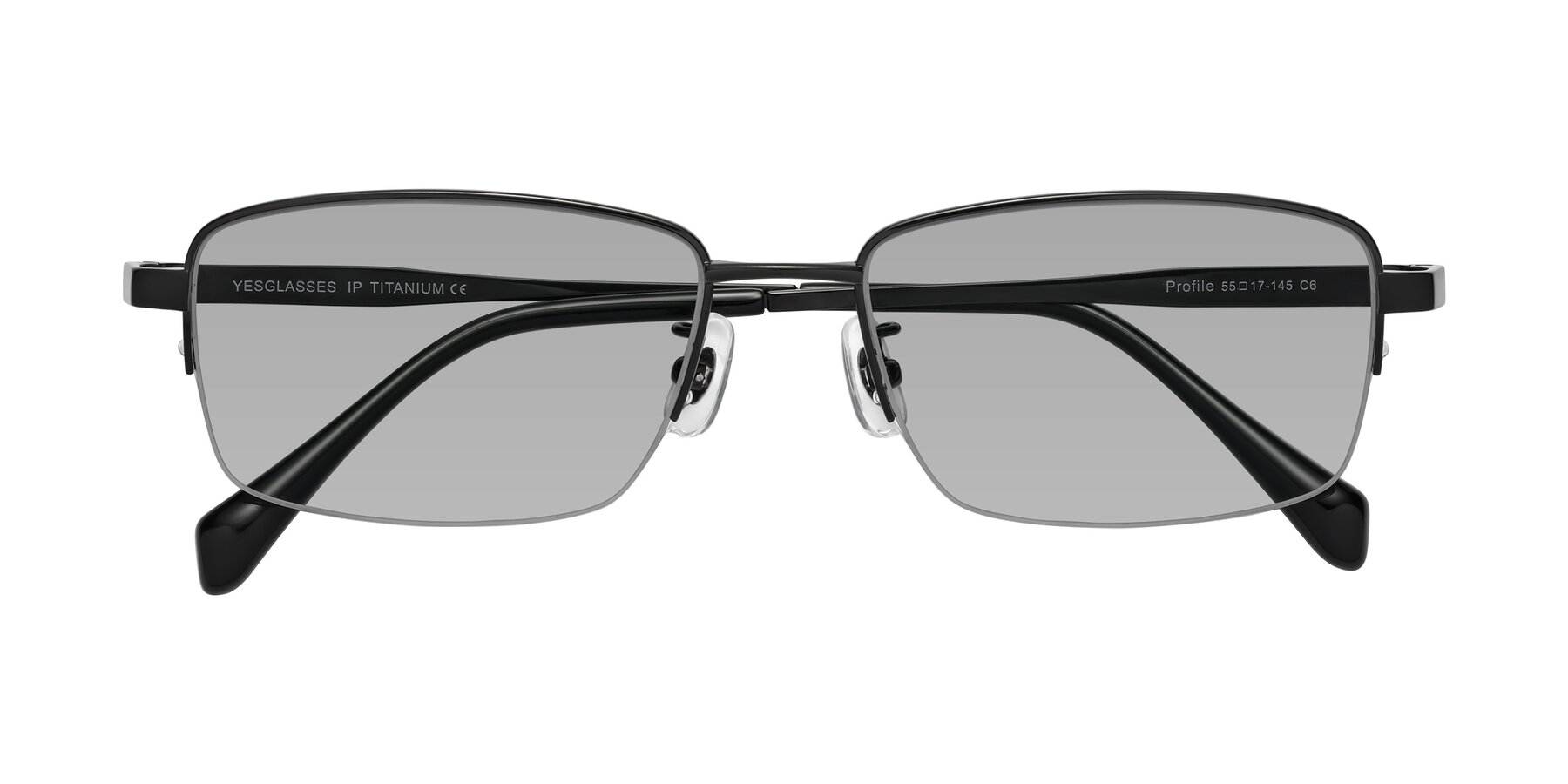 Folded Front of Profile in Black with Light Gray Tinted Lenses