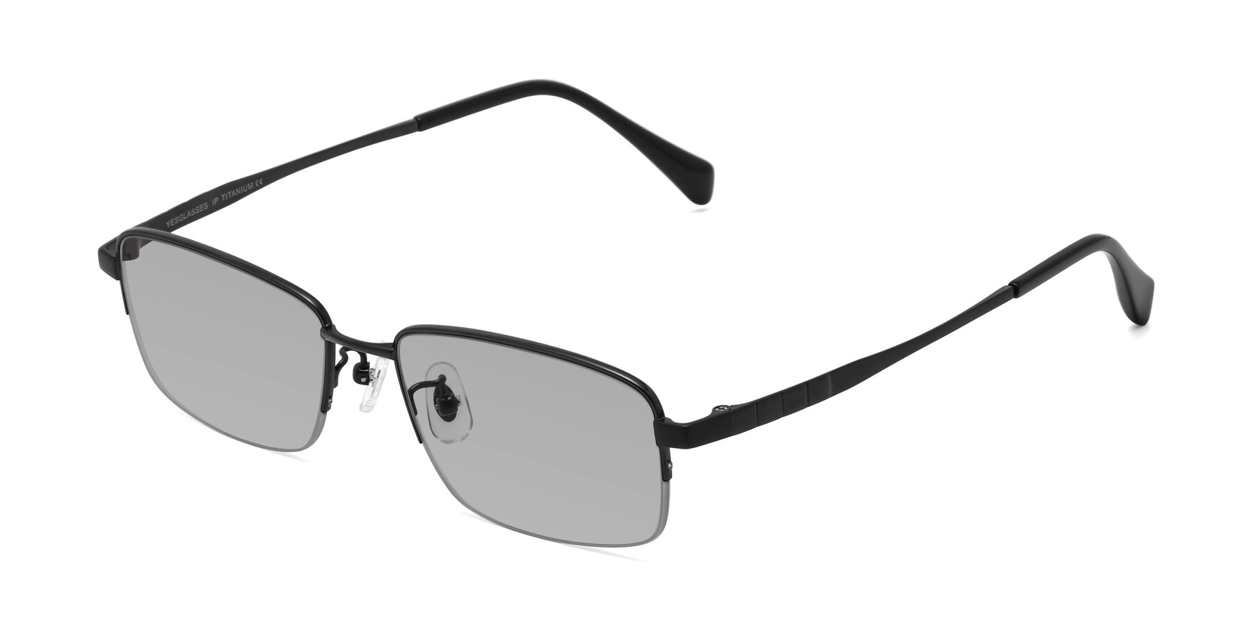 Angle of Profile in Black with Light Gray Tinted Lenses