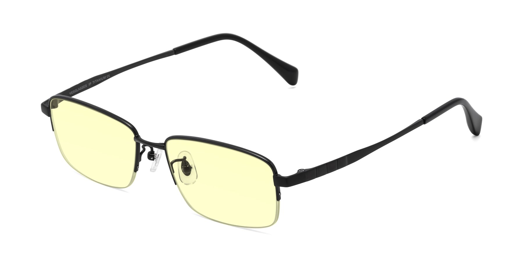 Angle of Profile in Black with Light Yellow Tinted Lenses