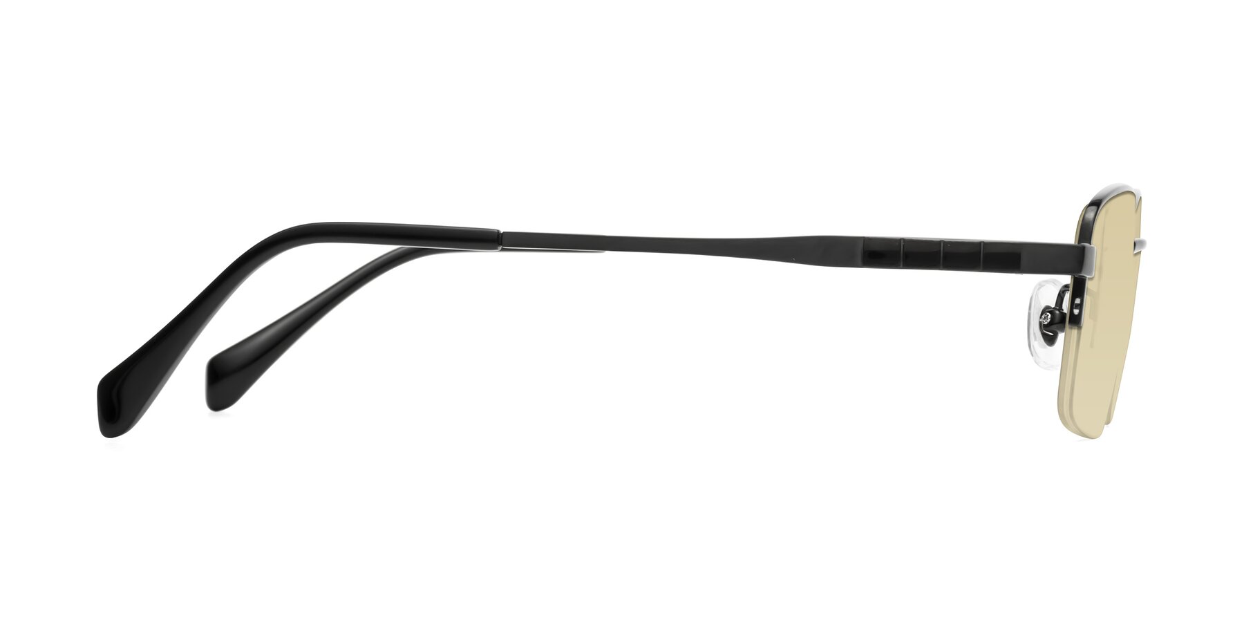 Side of Profile in Black with Light Champagne Tinted Lenses