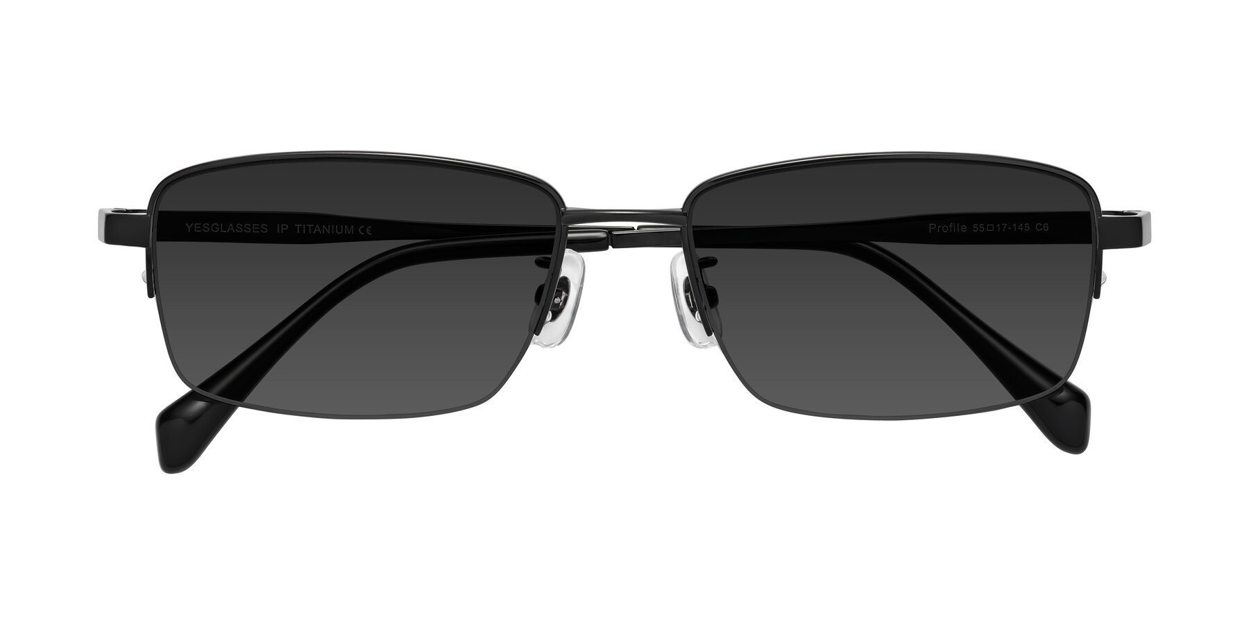 Folded Front of Profile in Black with Gray Tinted Lenses