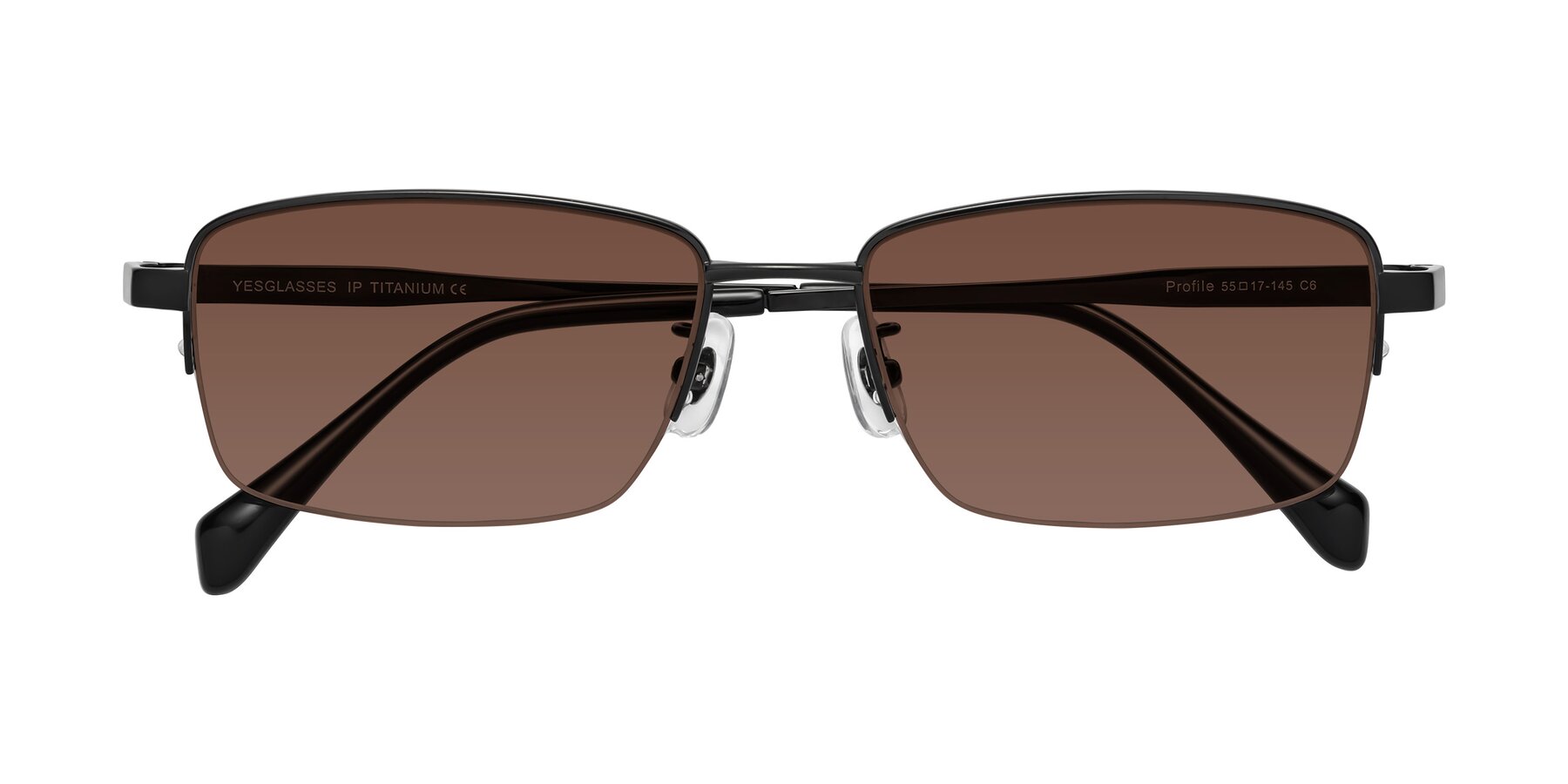 Folded Front of Profile in Black with Brown Tinted Lenses