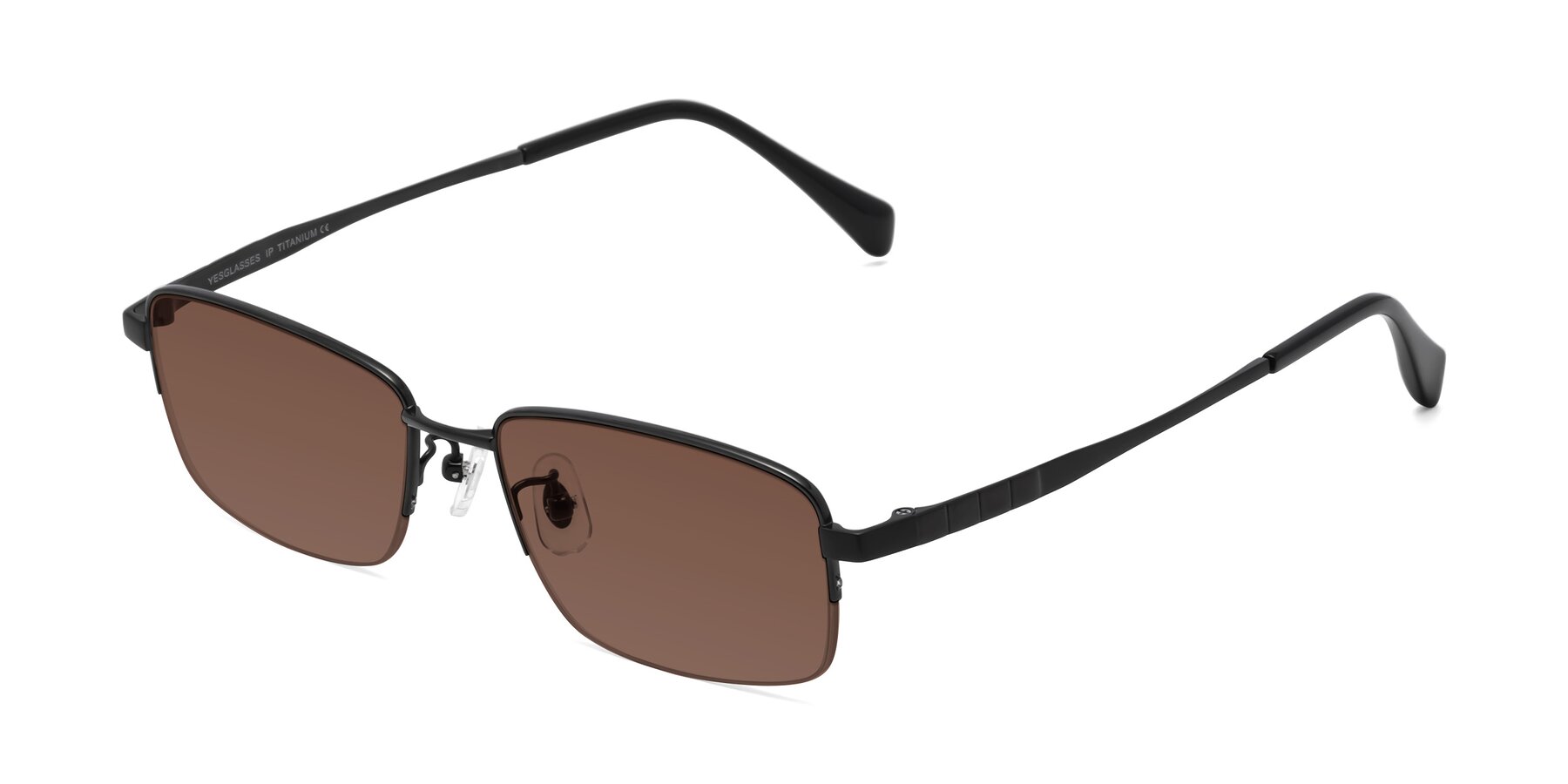 Angle of Profile in Black with Brown Tinted Lenses