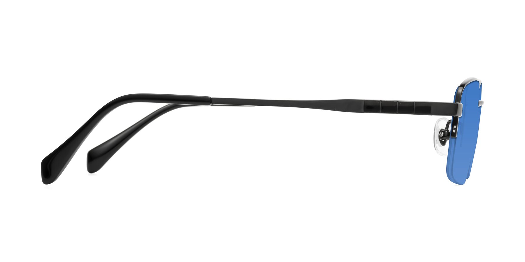 Side of Profile in Black with Blue Tinted Lenses