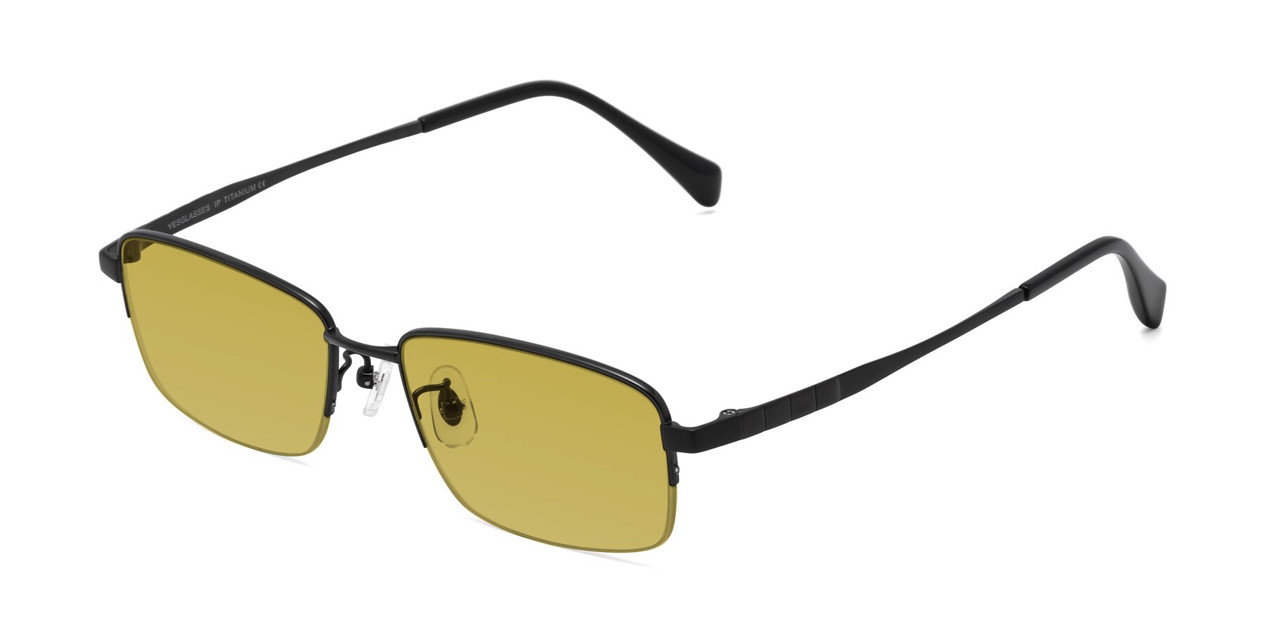 Angle of Profile in Black with Champagne Tinted Lenses