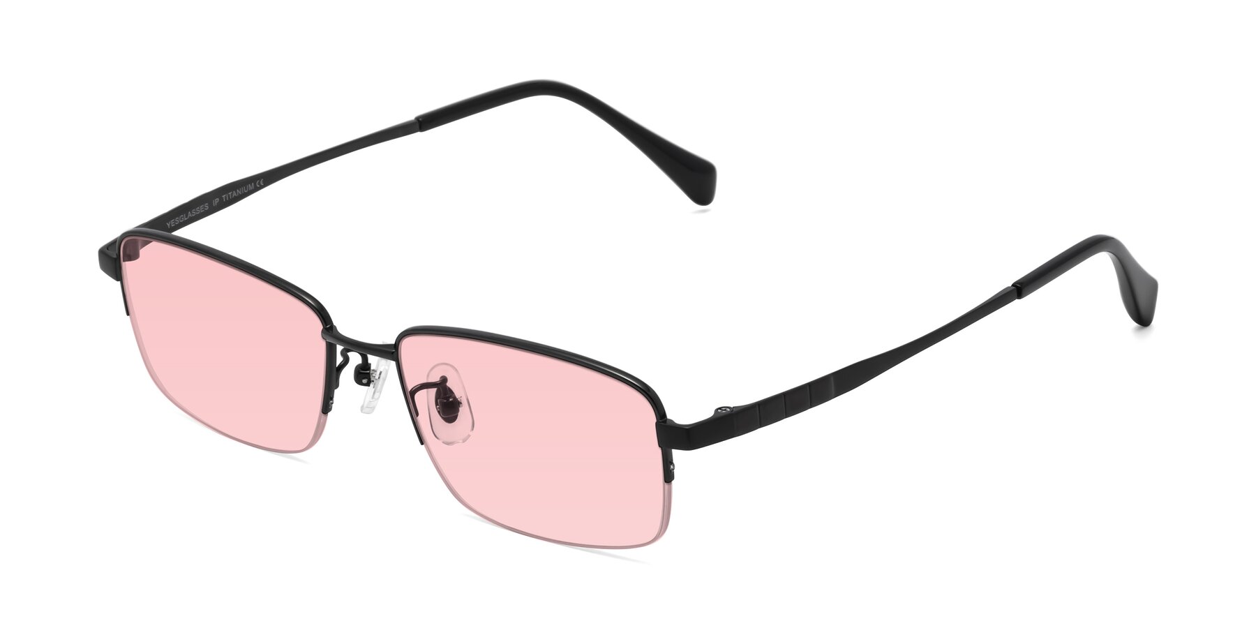 Angle of Profile in Black with Light Garnet Tinted Lenses