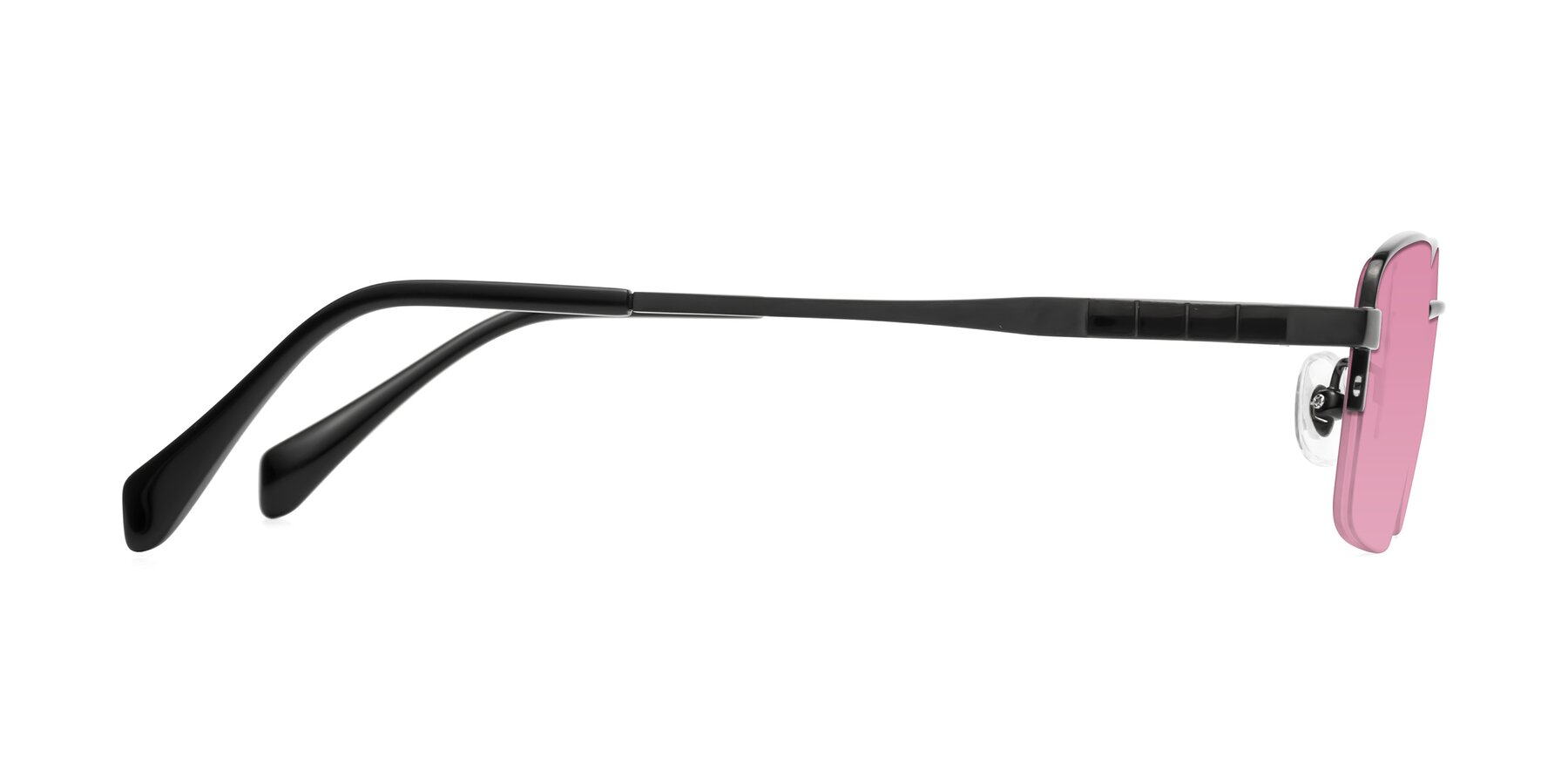 Side of Profile in Black with Medium Wine Tinted Lenses