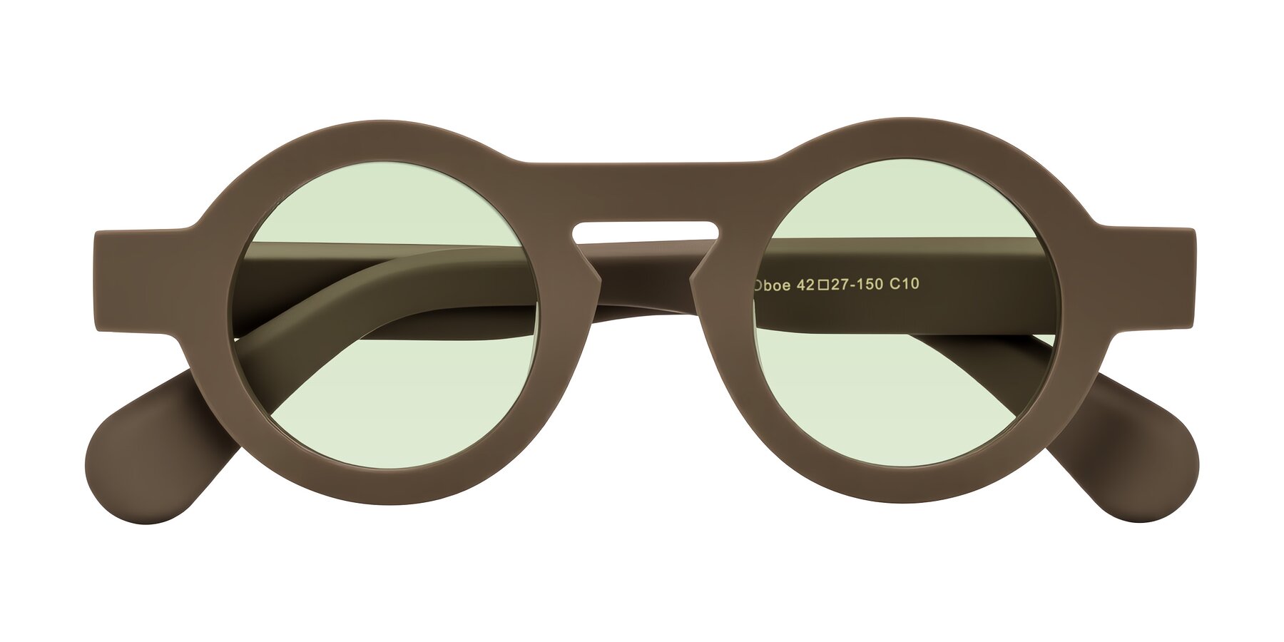 Folded Front of Oboe in Morning Coffee with Light Green Tinted Lenses