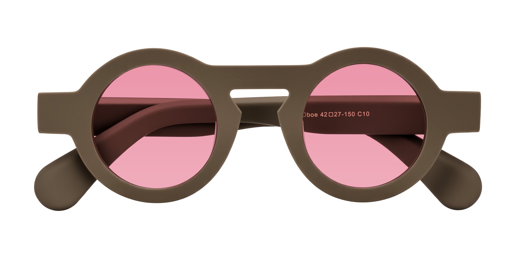Folded Front of Oboe in Morning Coffee with Pink Tinted Lenses
