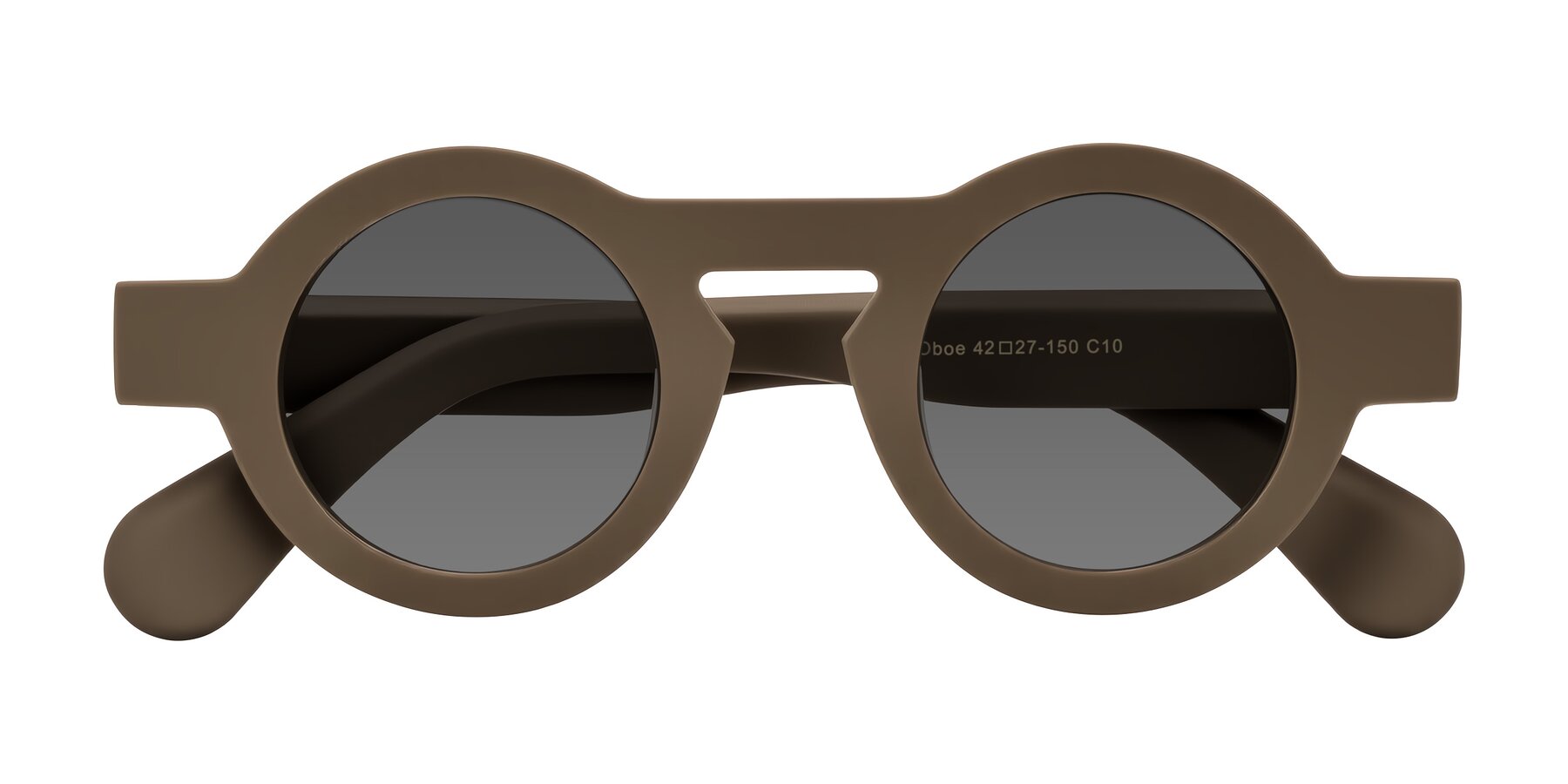 Folded Front of Oboe in Morning Coffee with Medium Gray Tinted Lenses