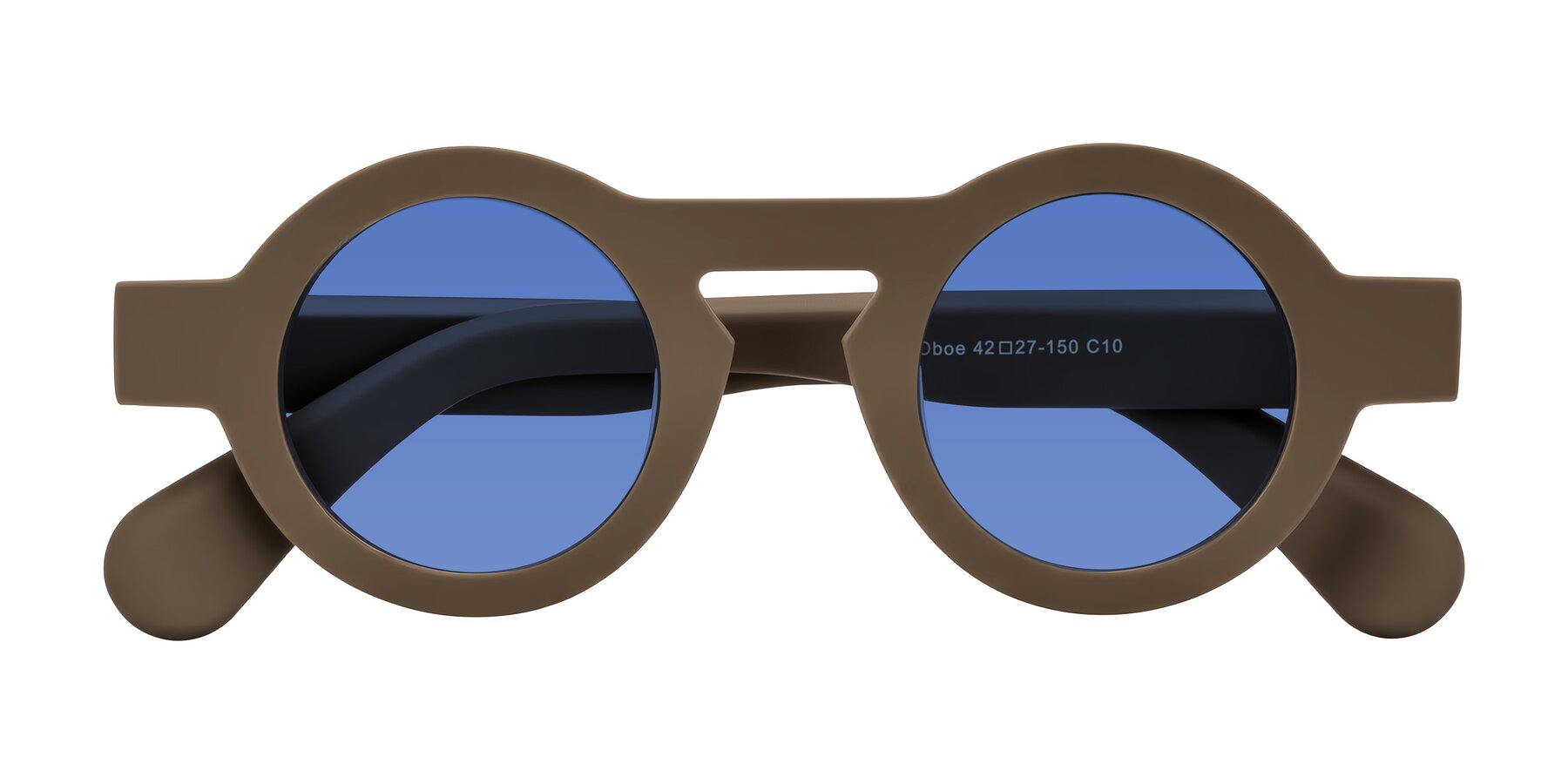 Folded Front of Oboe in Morning Coffee with Blue Tinted Lenses
