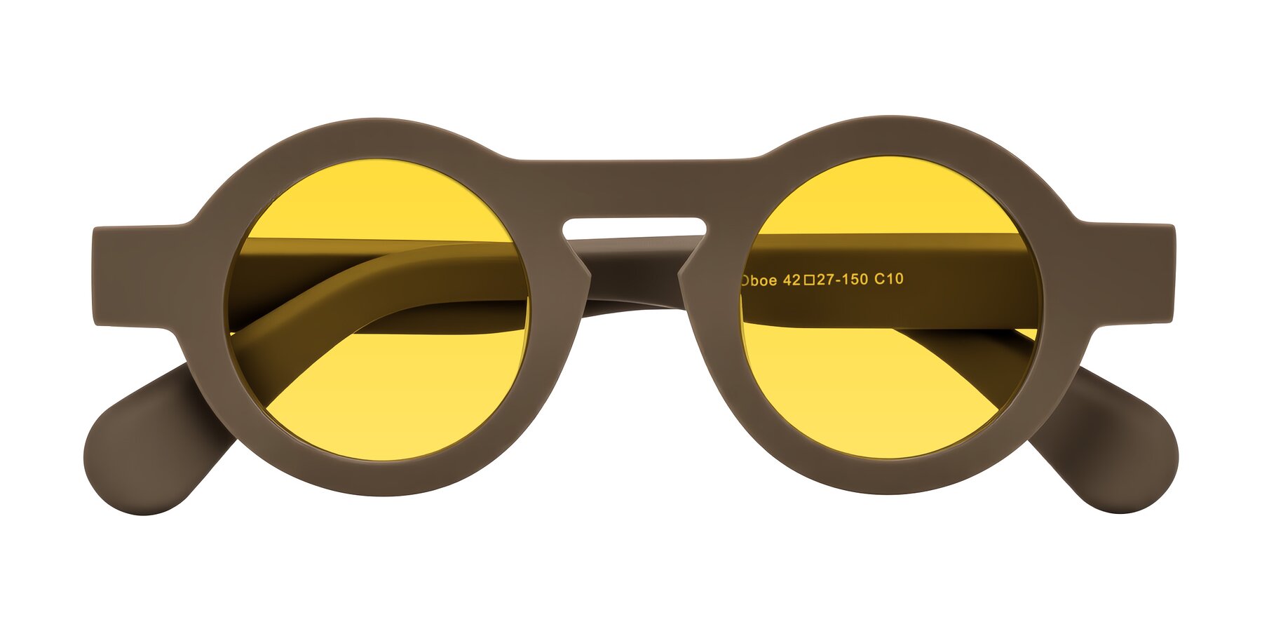 Folded Front of Oboe in Morning Coffee with Yellow Tinted Lenses