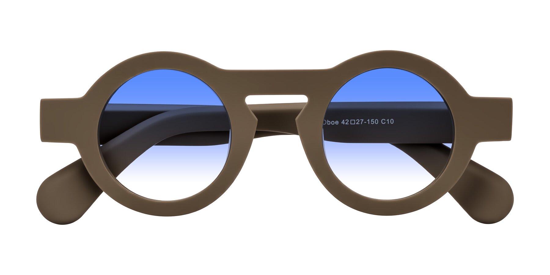 Folded Front of Oboe in Morning Coffee with Blue Gradient Lenses