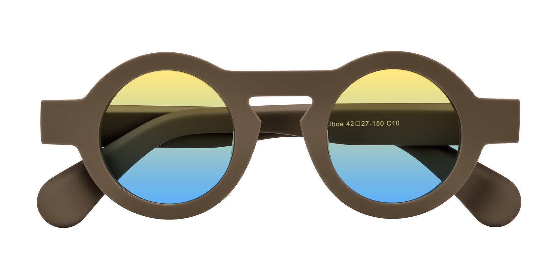 Folded Front of Oboe in Morning Coffee with Yellow / Blue Gradient Lenses