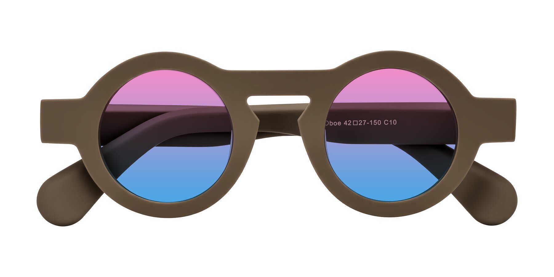 Folded Front of Oboe in Morning Coffee with Pink / Blue Gradient Lenses
