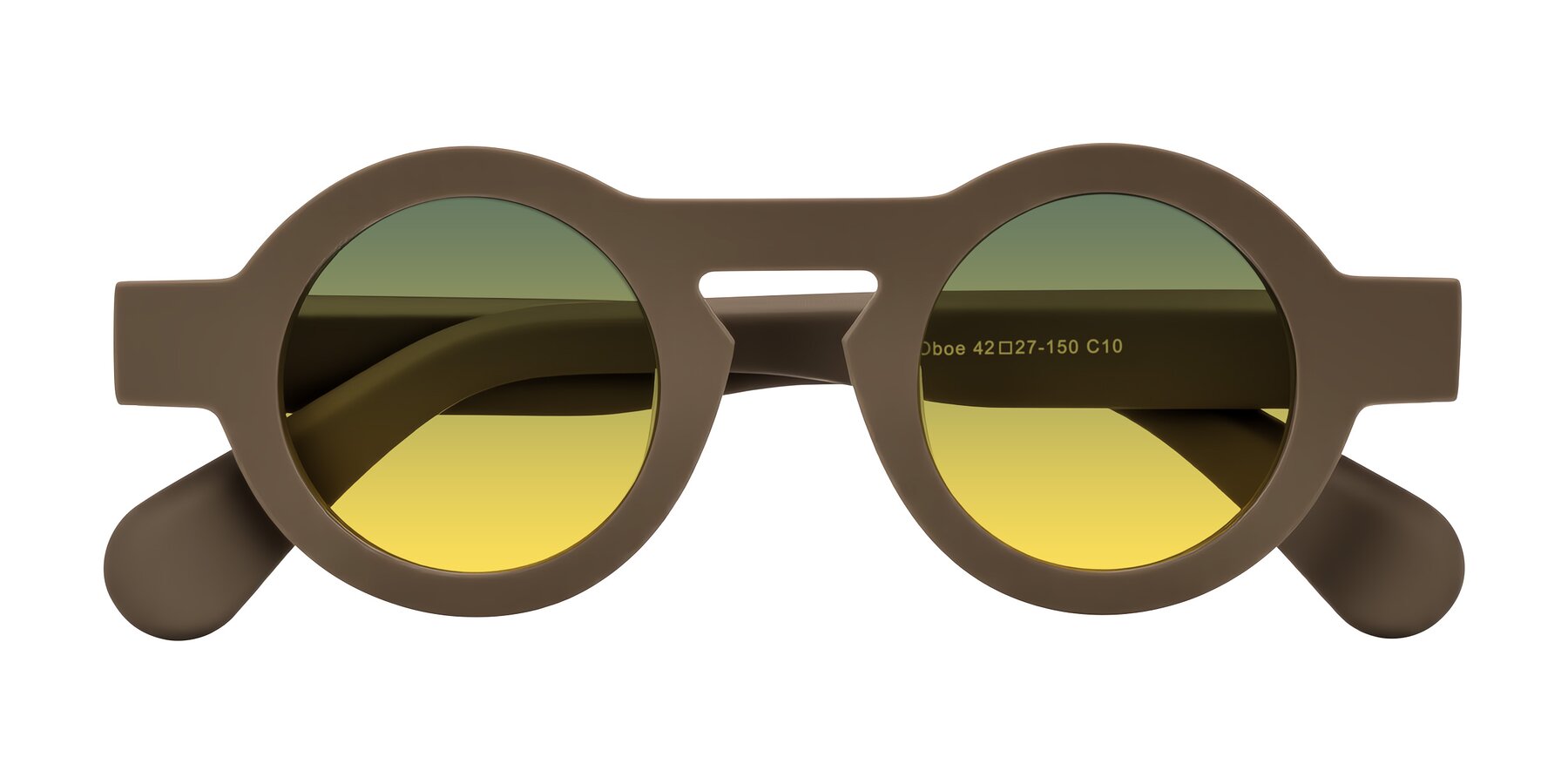Folded Front of Oboe in Morning Coffee with Green / Yellow Gradient Lenses
