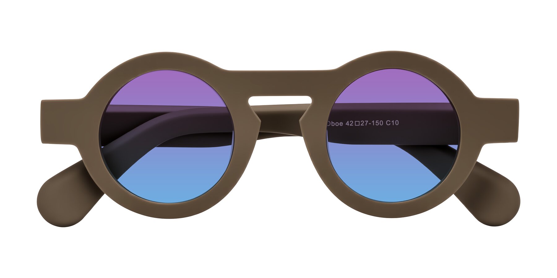 Folded Front of Oboe in Morning Coffee with Purple / Blue Gradient Lenses