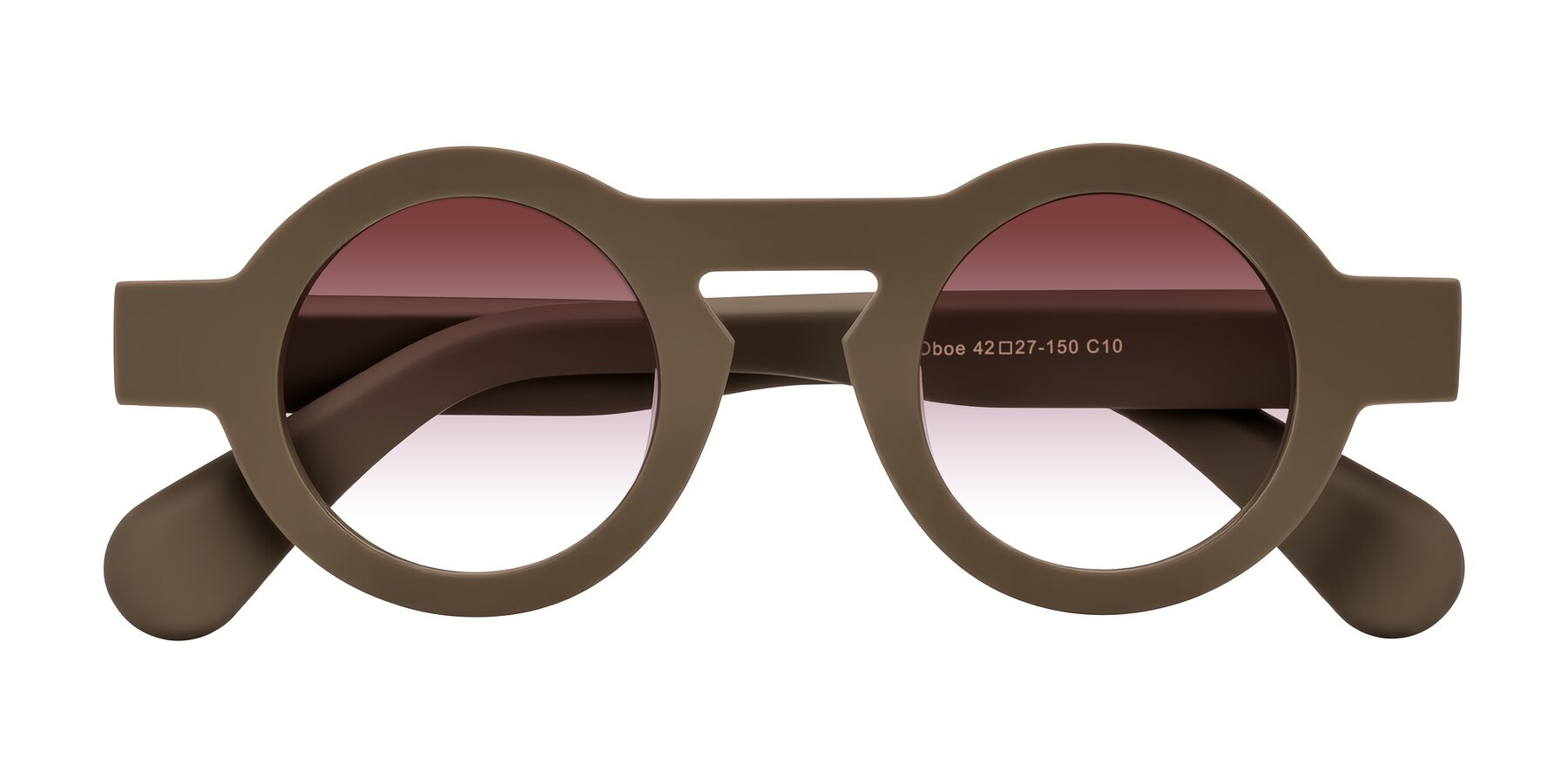 Folded Front of Oboe in Morning Coffee with Garnet Gradient Lenses