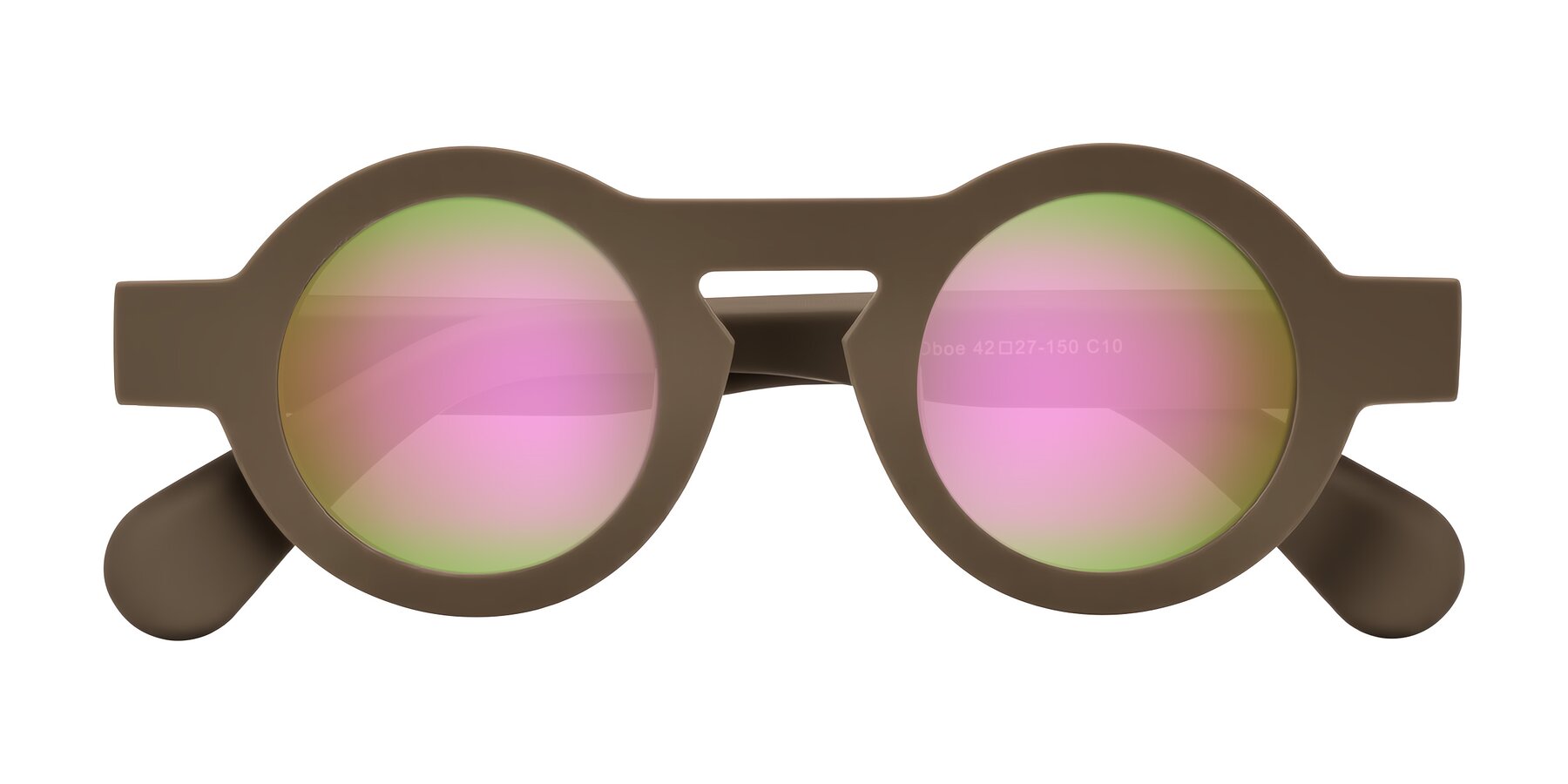 Folded Front of Oboe in Morning Coffee with Pink Mirrored Lenses