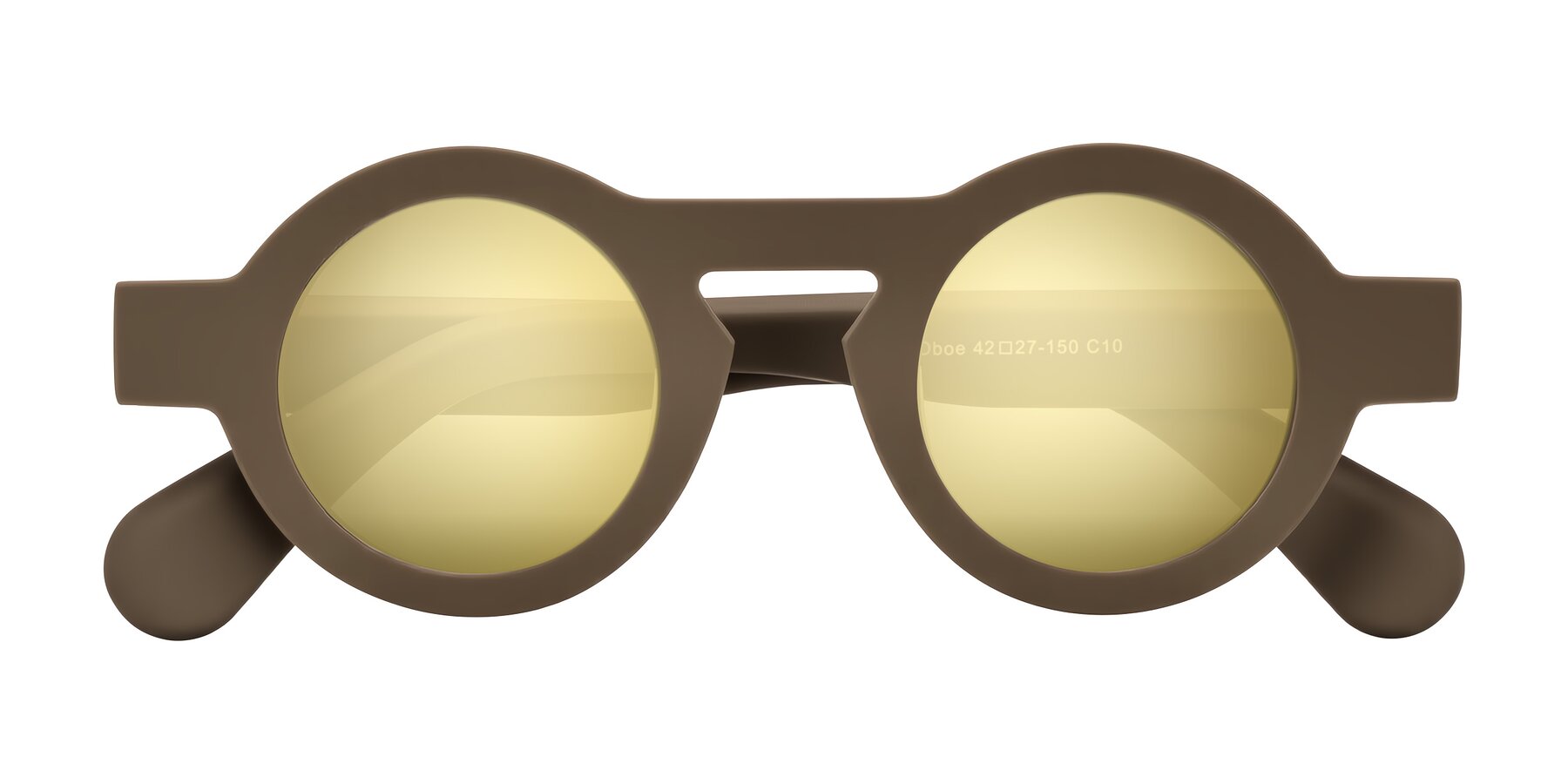 Folded Front of Oboe in Morning Coffee with Gold Mirrored Lenses