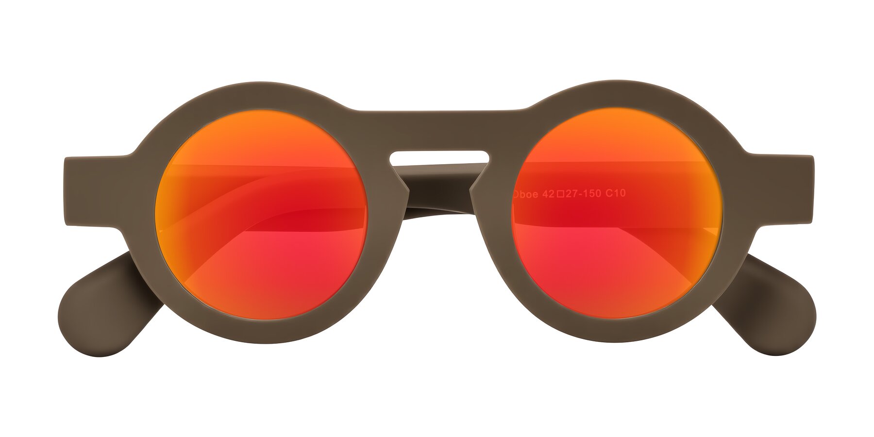 Folded Front of Oboe in Morning Coffee with Red Gold Mirrored Lenses