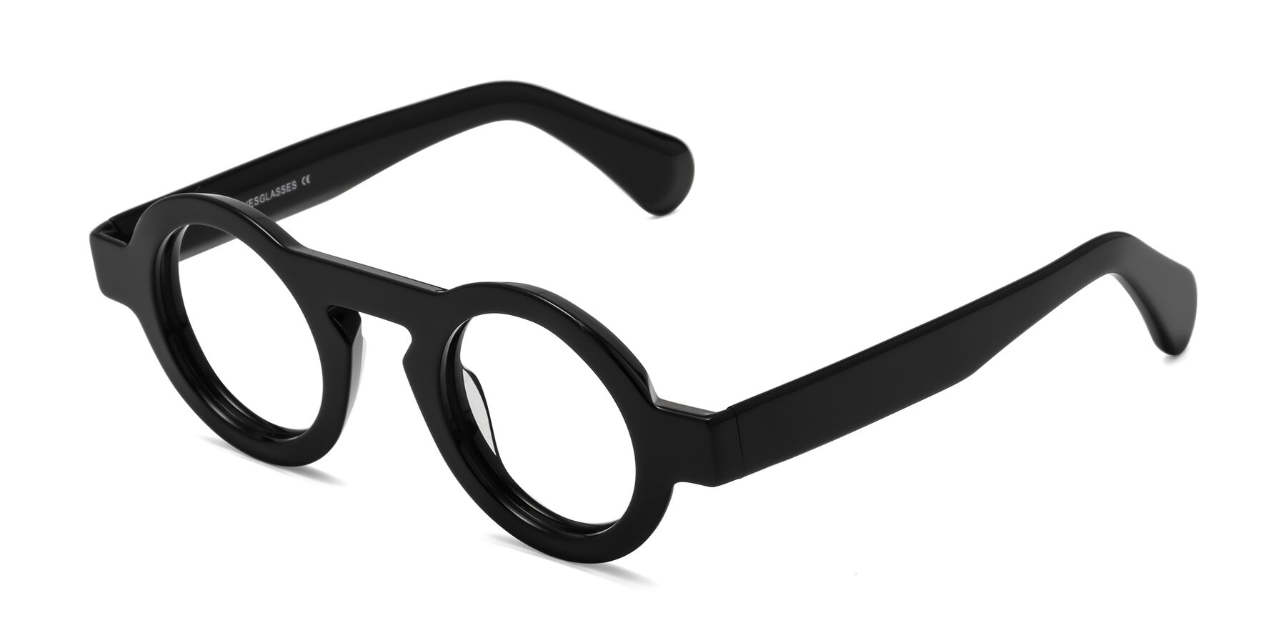 Angle of Oboe in Black with Clear Reading Eyeglass Lenses