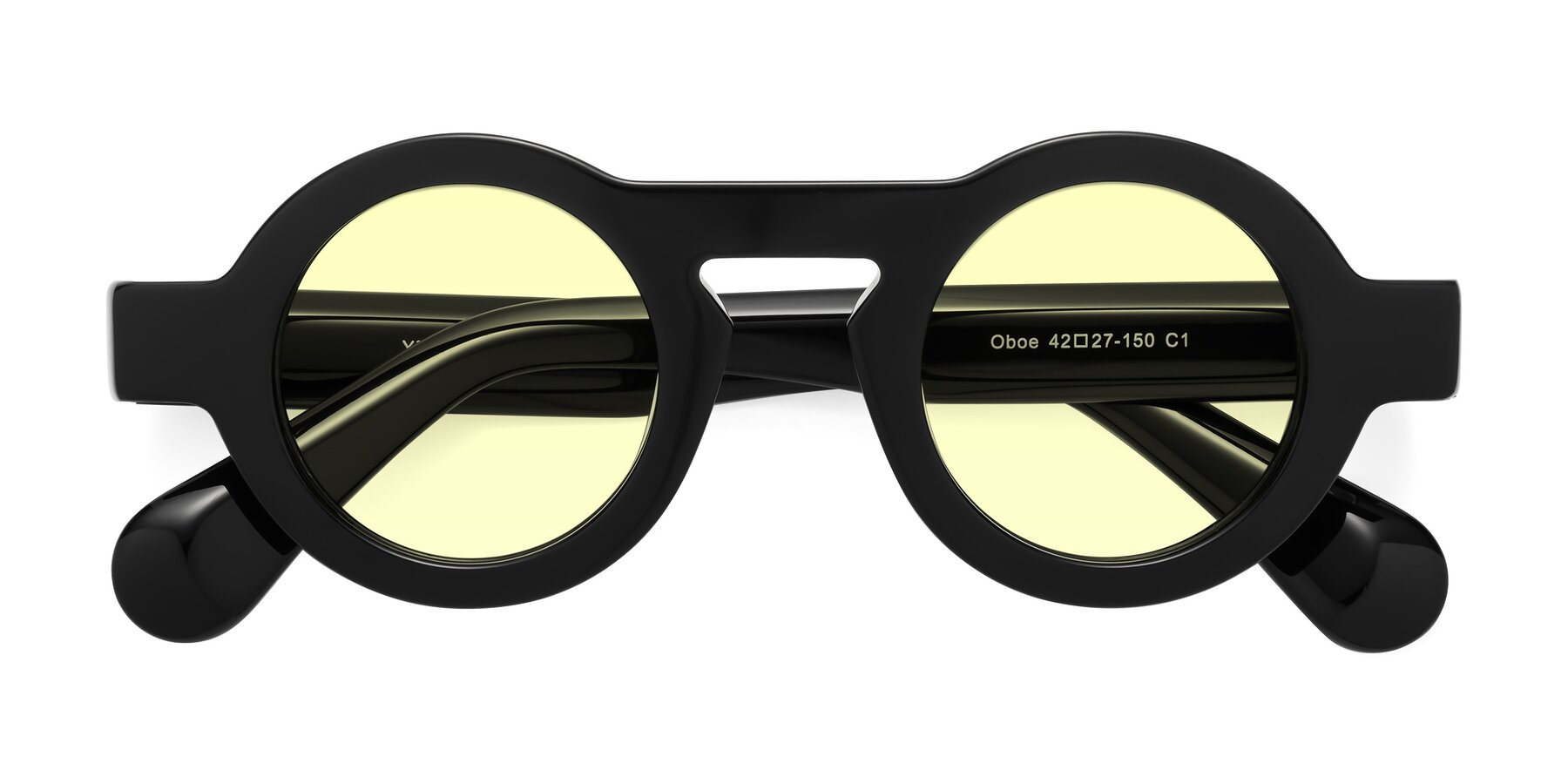 Folded Front of Oboe in Black with Light Yellow Tinted Lenses