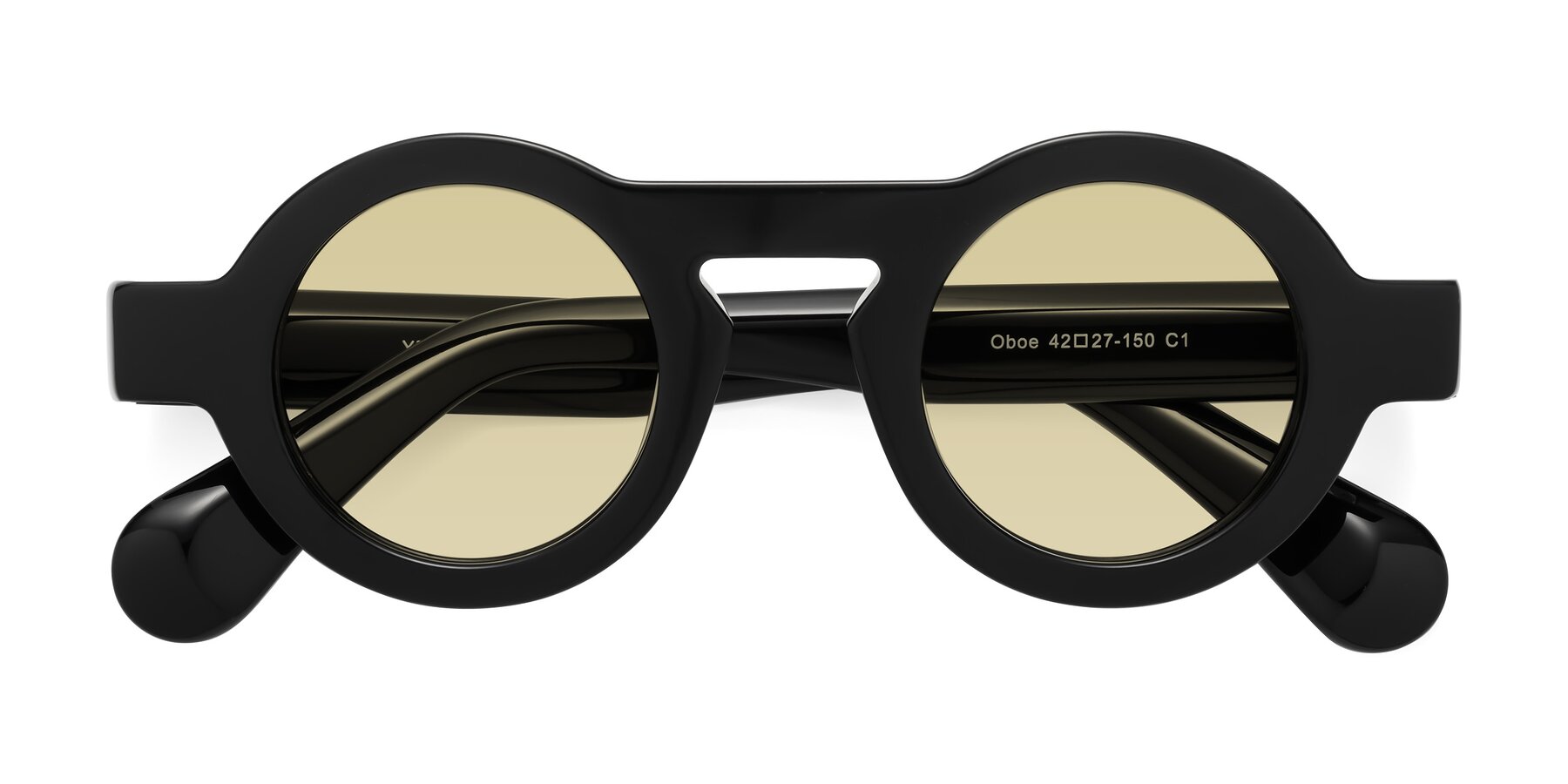 Folded Front of Oboe in Black with Light Champagne Tinted Lenses