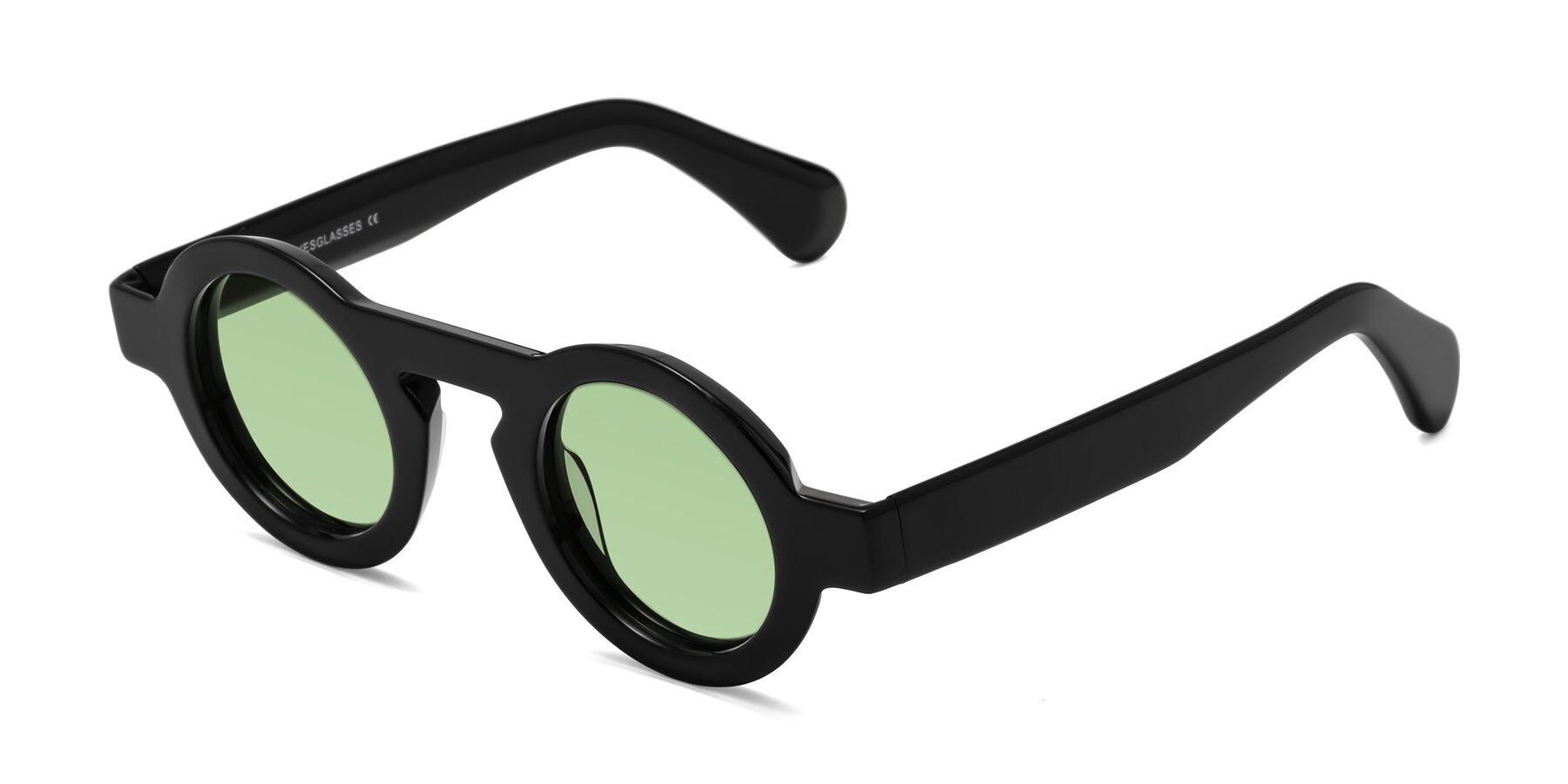 Angle of Oboe in Black with Medium Green Tinted Lenses