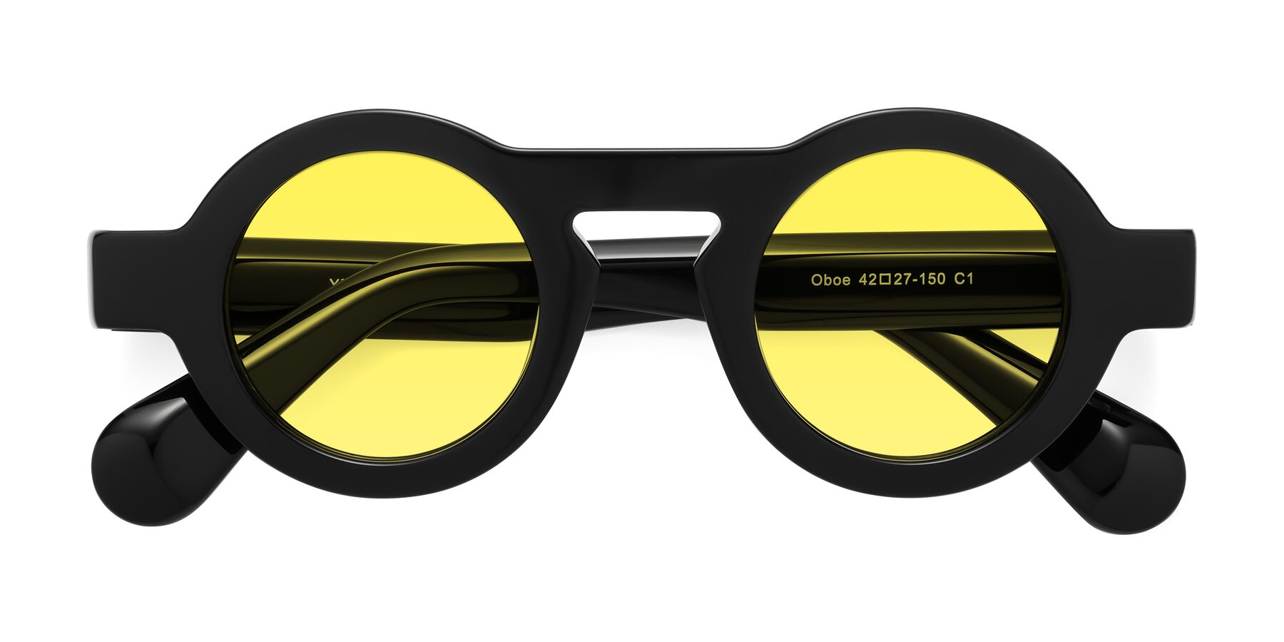 Folded Front of Oboe in Black with Medium Yellow Tinted Lenses