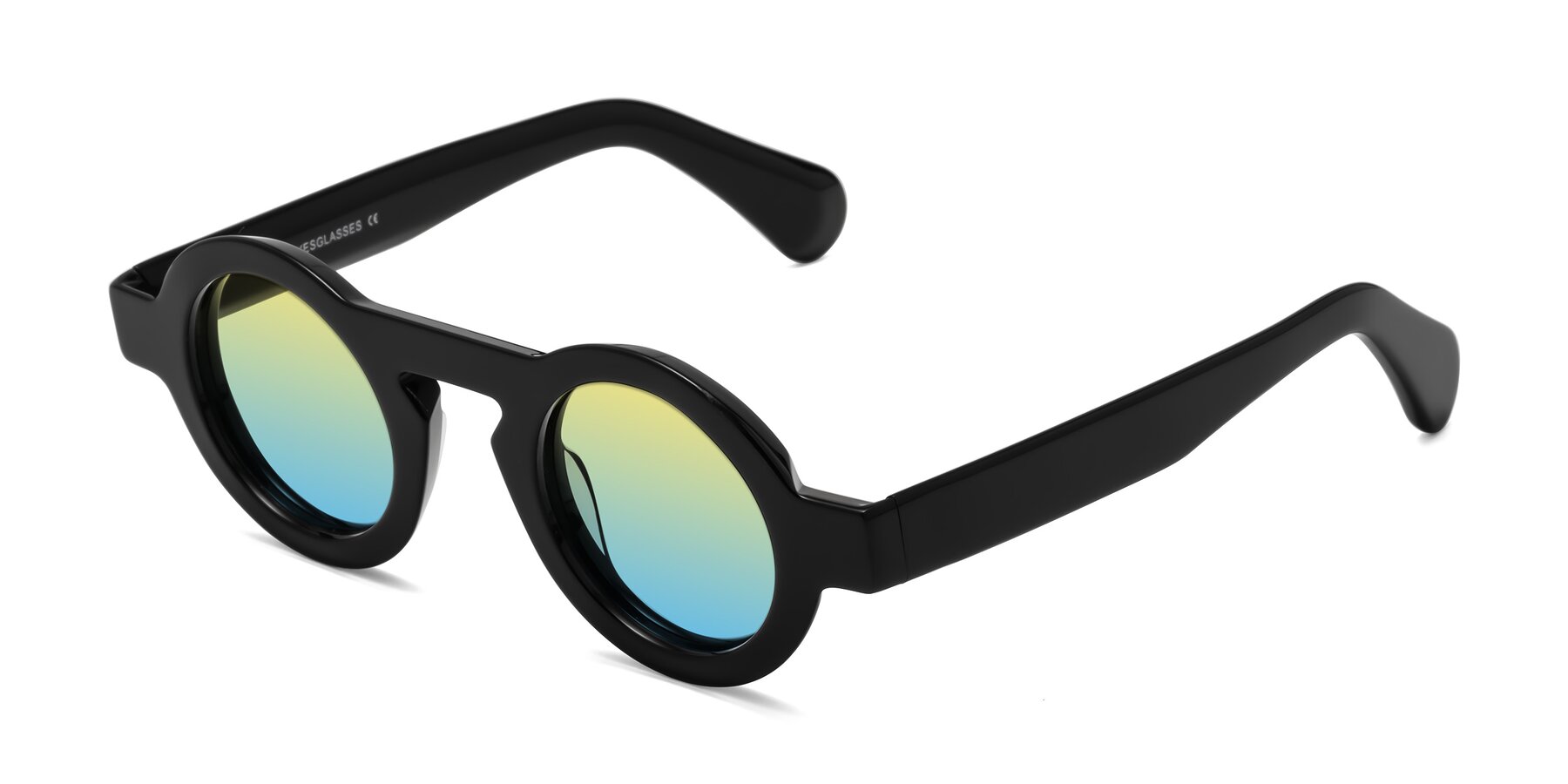Angle of Oboe in Black with Yellow / Blue Gradient Lenses