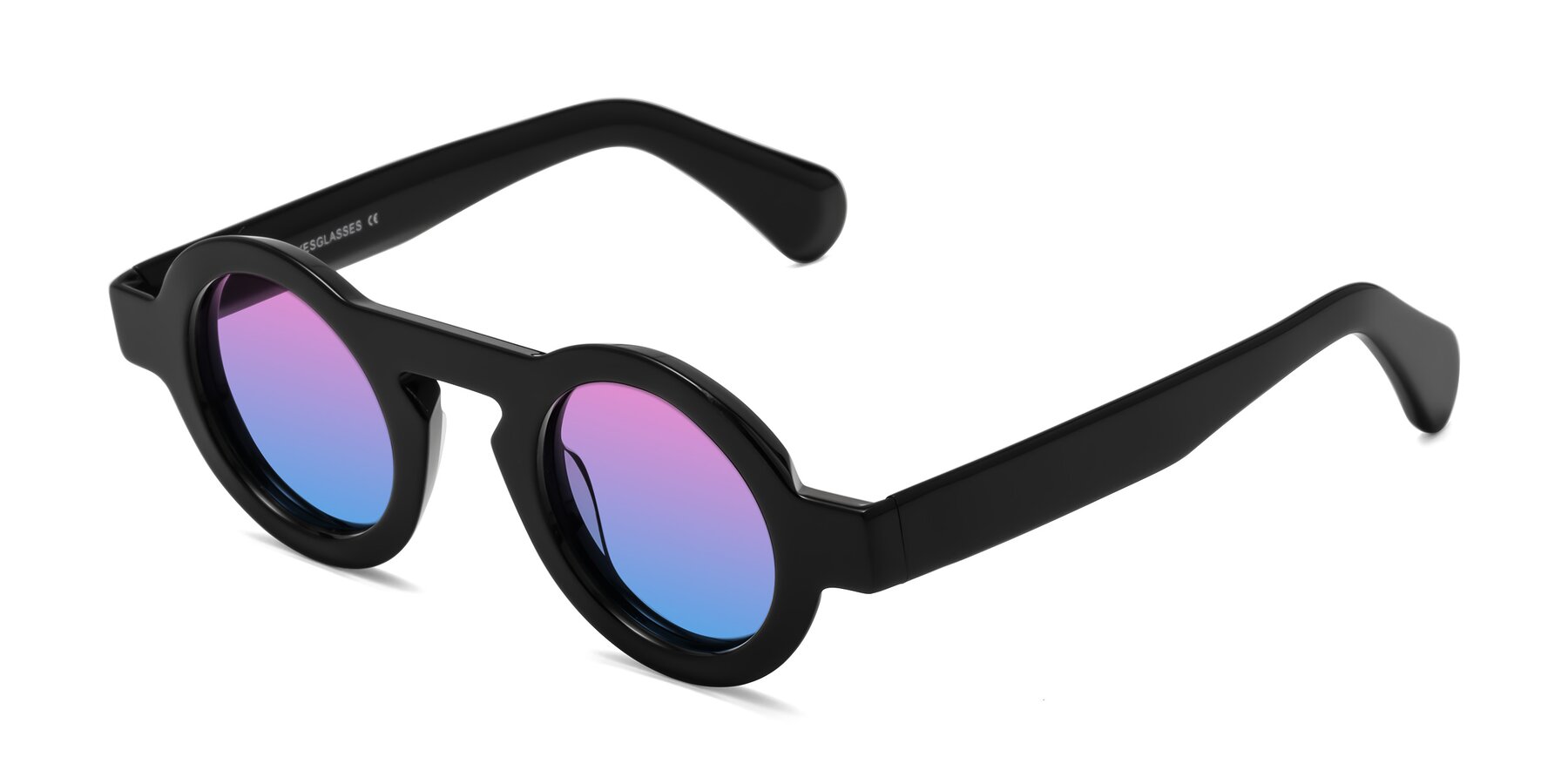 Angle of Oboe in Black with Pink / Blue Gradient Lenses