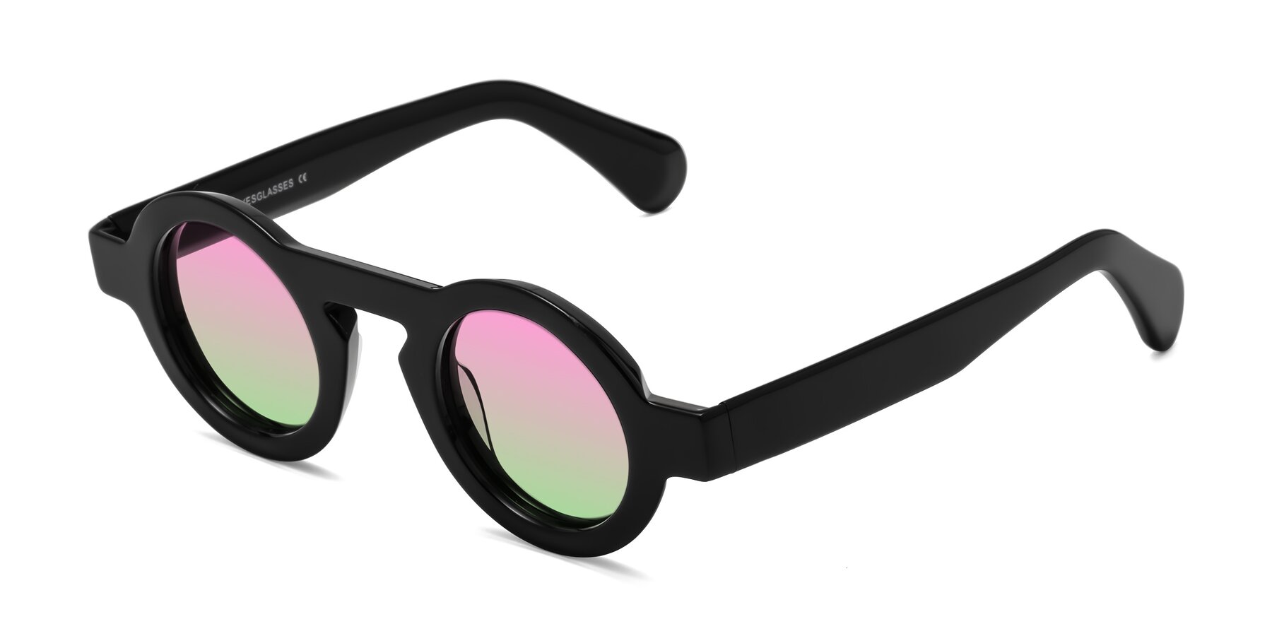 Angle of Oboe in Black with Pink / Green Gradient Lenses