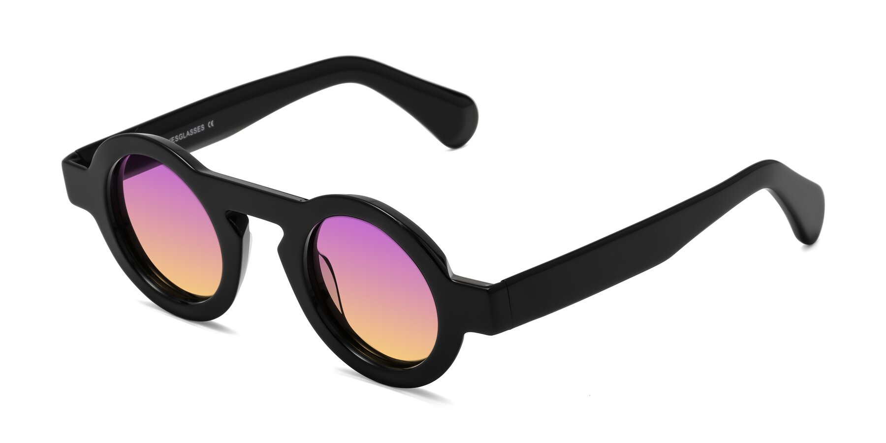 Angle of Oboe in Black with Purple / Yellow Gradient Lenses