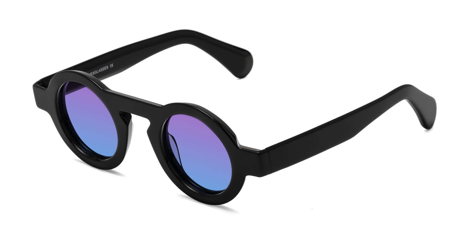 Angle of Oboe in Black with Purple / Blue Gradient Lenses