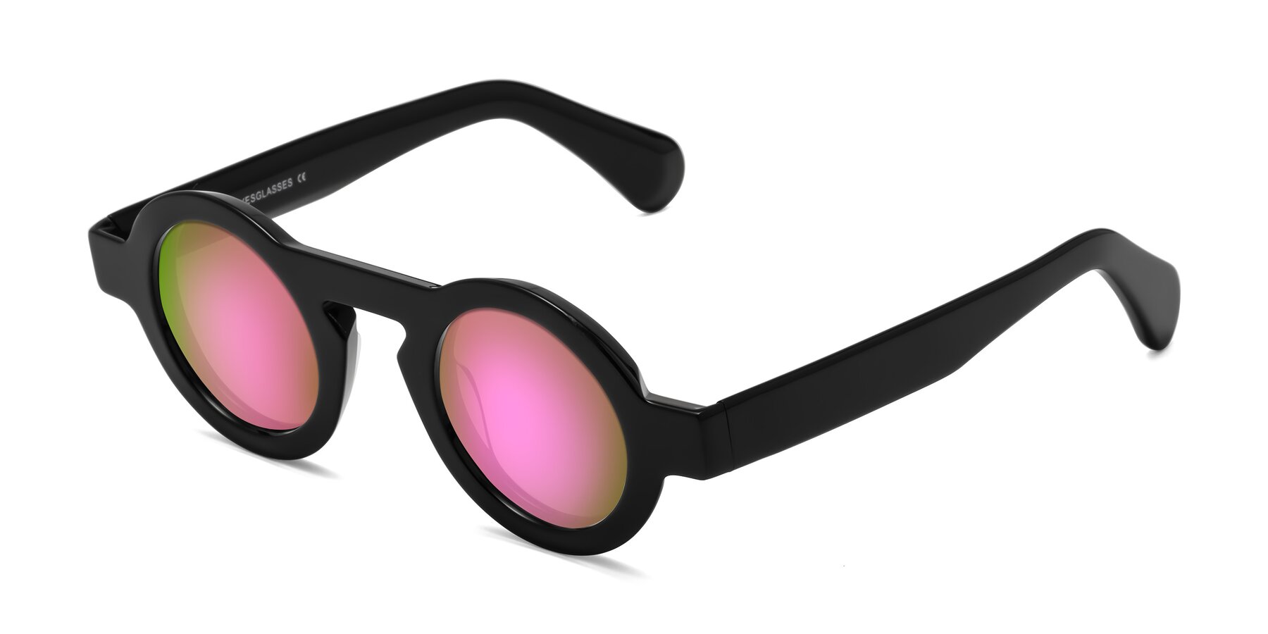 Angle of Oboe in Black with Pink Mirrored Lenses