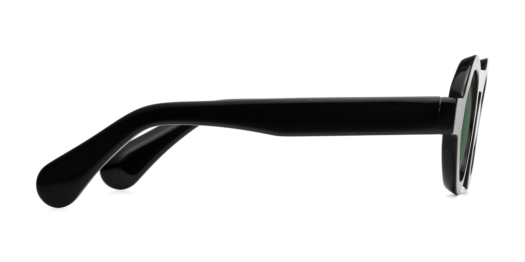 Side of Oboe in Black with Green Polarized Lenses