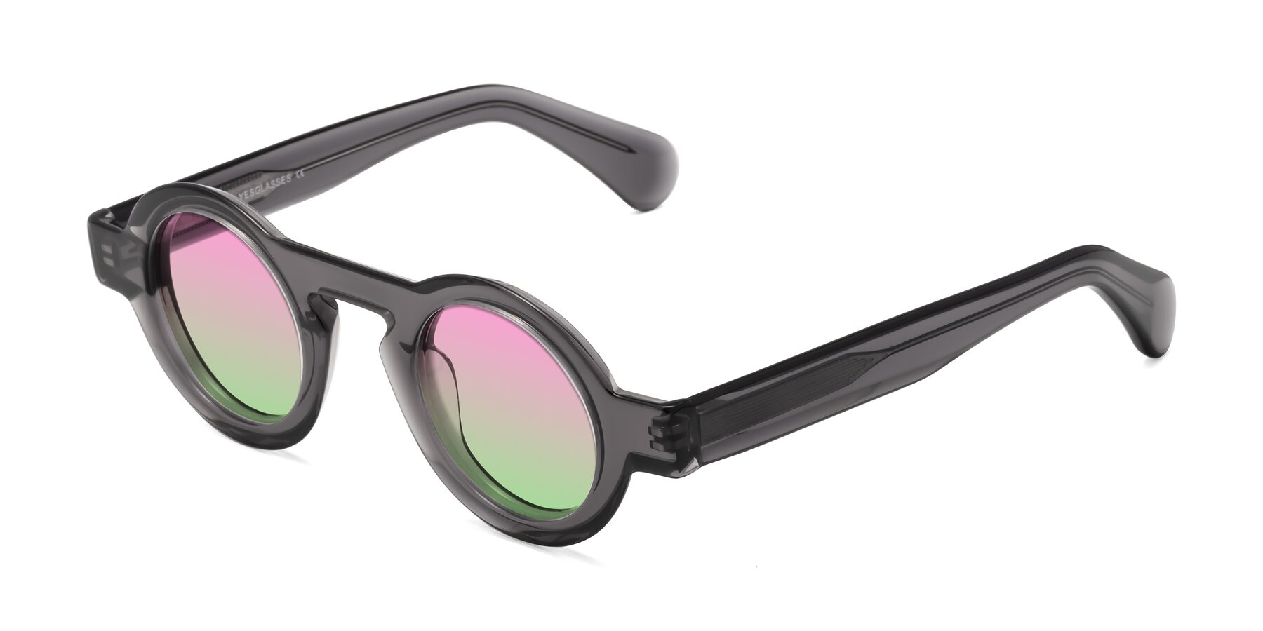 Angle of Oboe in Translucent Gray with Pink / Green Gradient Lenses