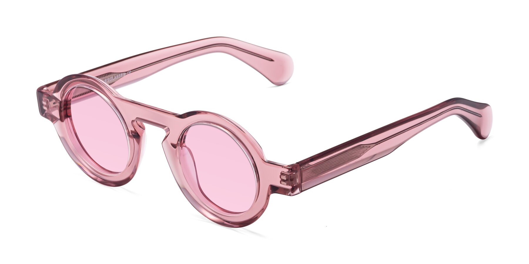 Angle of Oboe in Translucent Pink with Light Pink Tinted Lenses