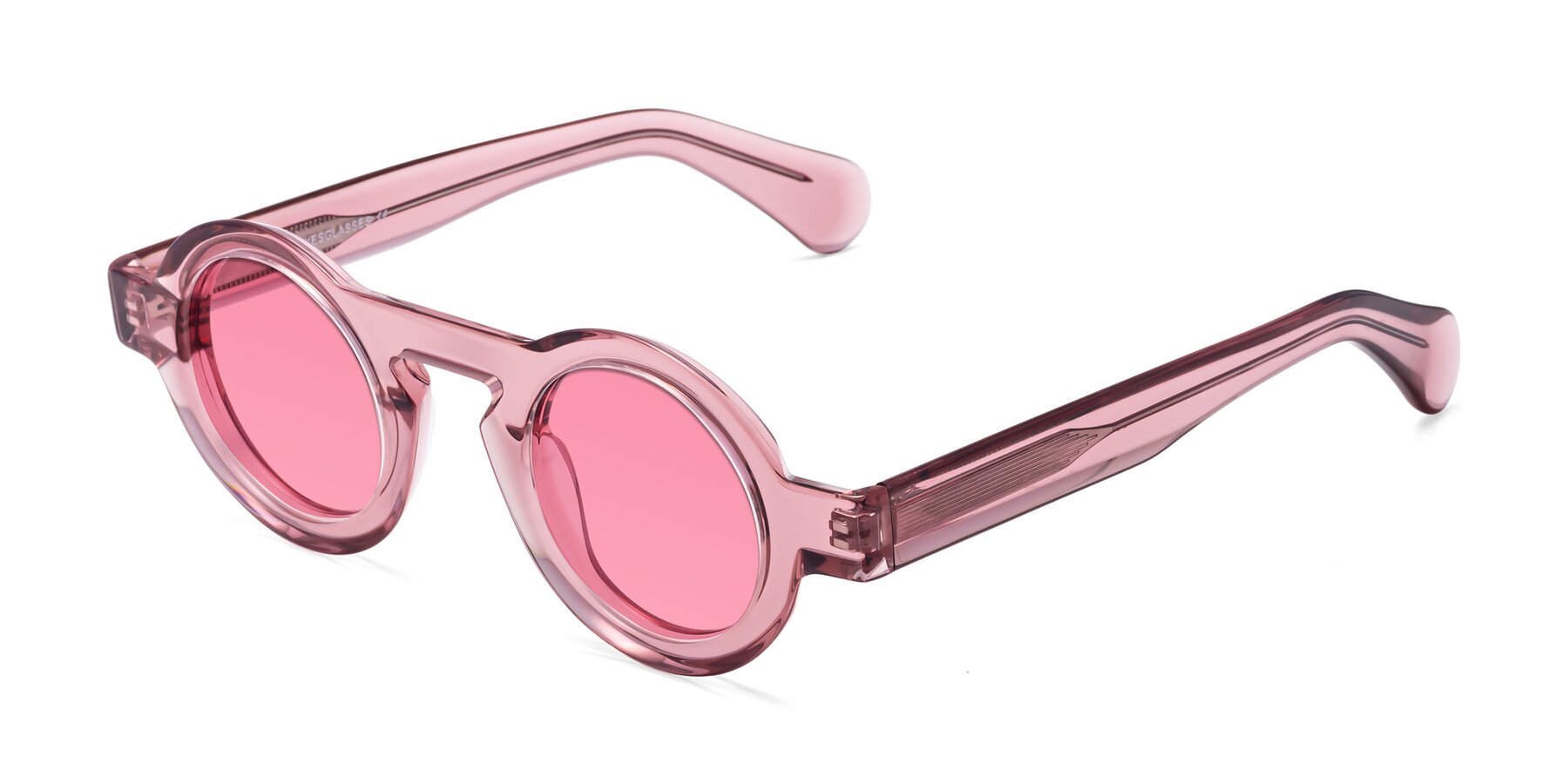 Angle of Oboe in Translucent Pink with Pink Tinted Lenses