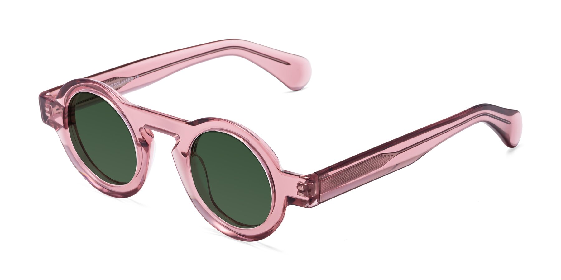 Angle of Oboe in Translucent Pink with Green Tinted Lenses