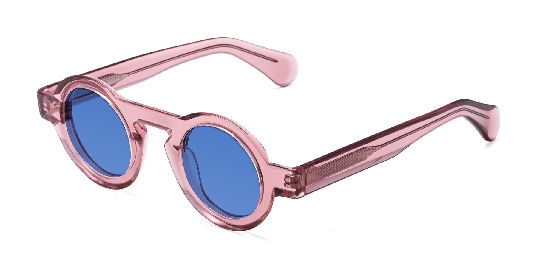 Angle of Oboe in Translucent Pink with Blue Tinted Lenses