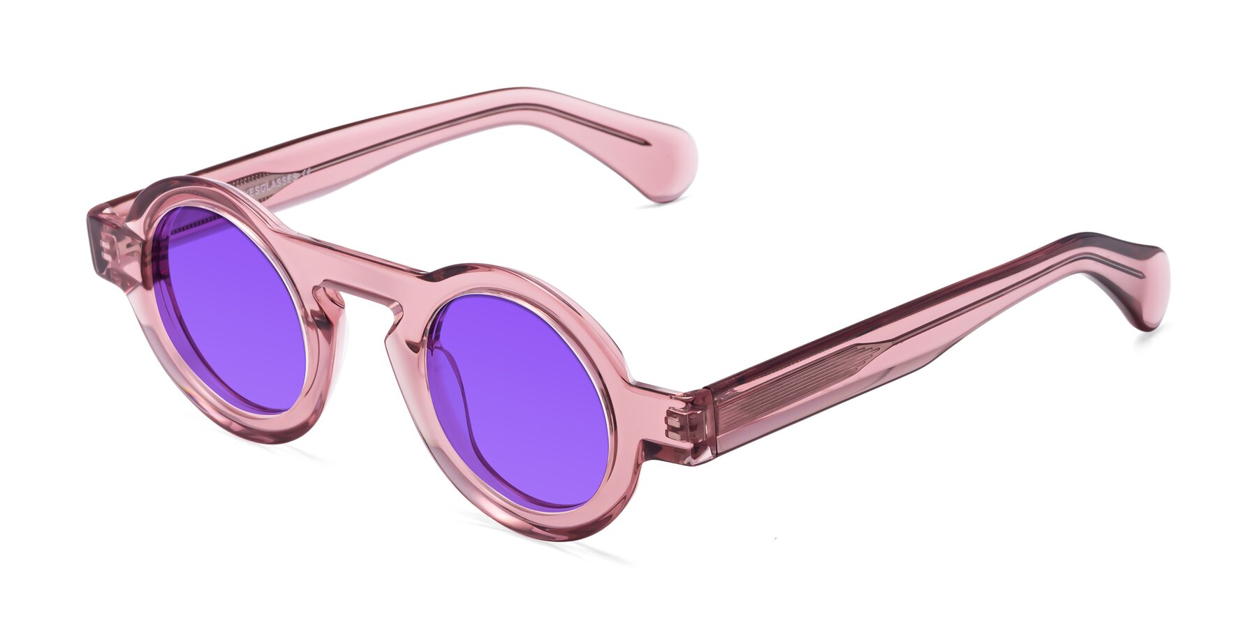 Angle of Oboe in Translucent Pink with Purple Tinted Lenses