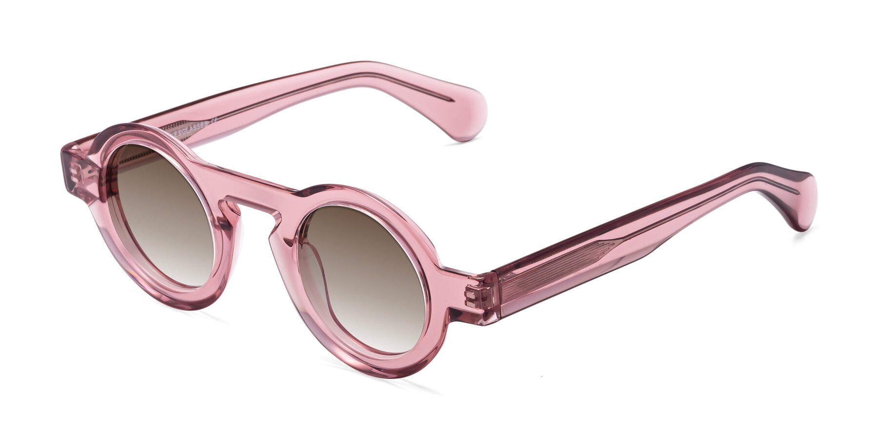 Angle of Oboe in Translucent Pink with Brown Gradient Lenses