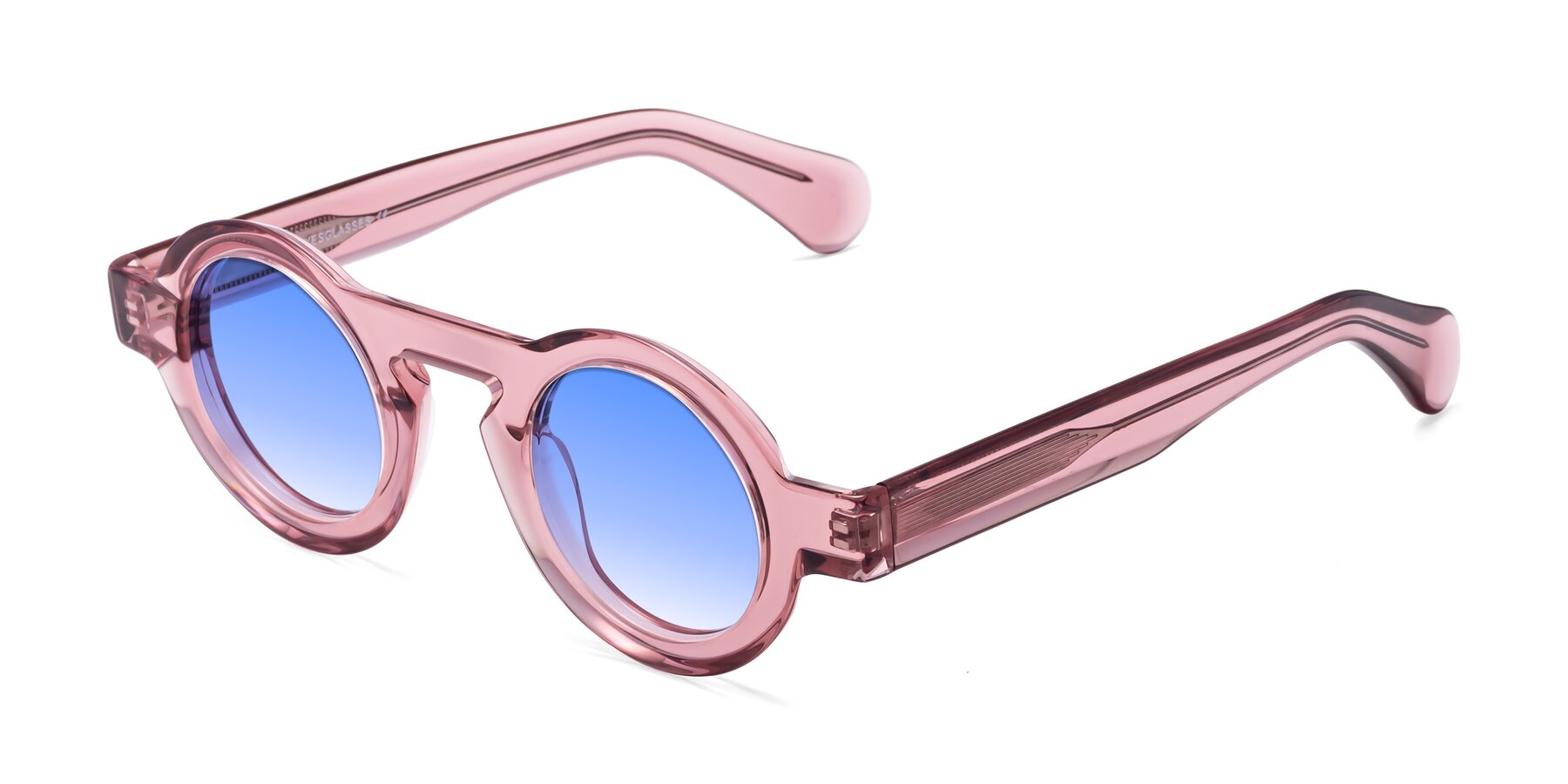 Angle of Oboe in Translucent Pink with Blue Gradient Lenses