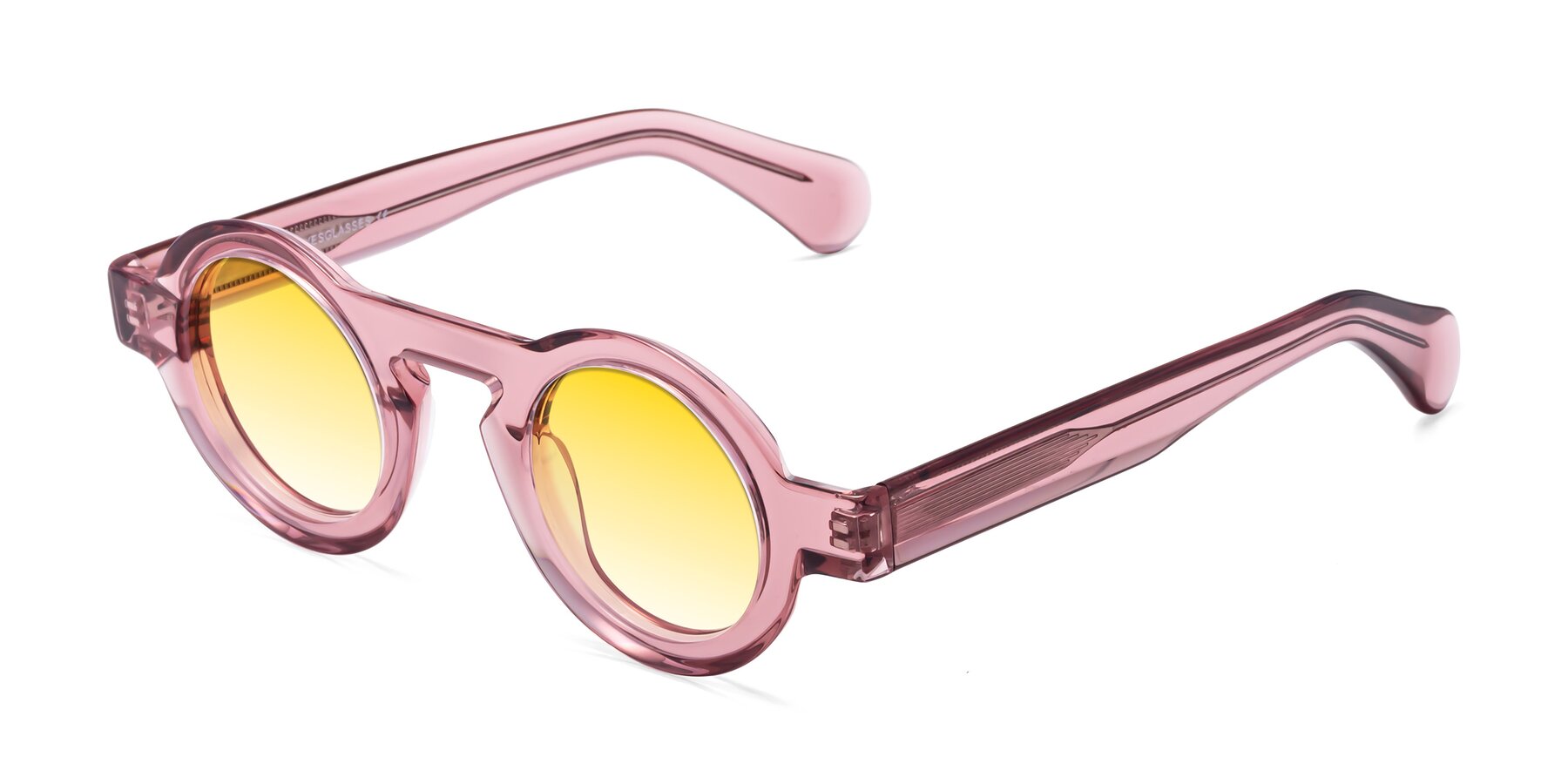 Angle of Oboe in Translucent Pink with Yellow Gradient Lenses