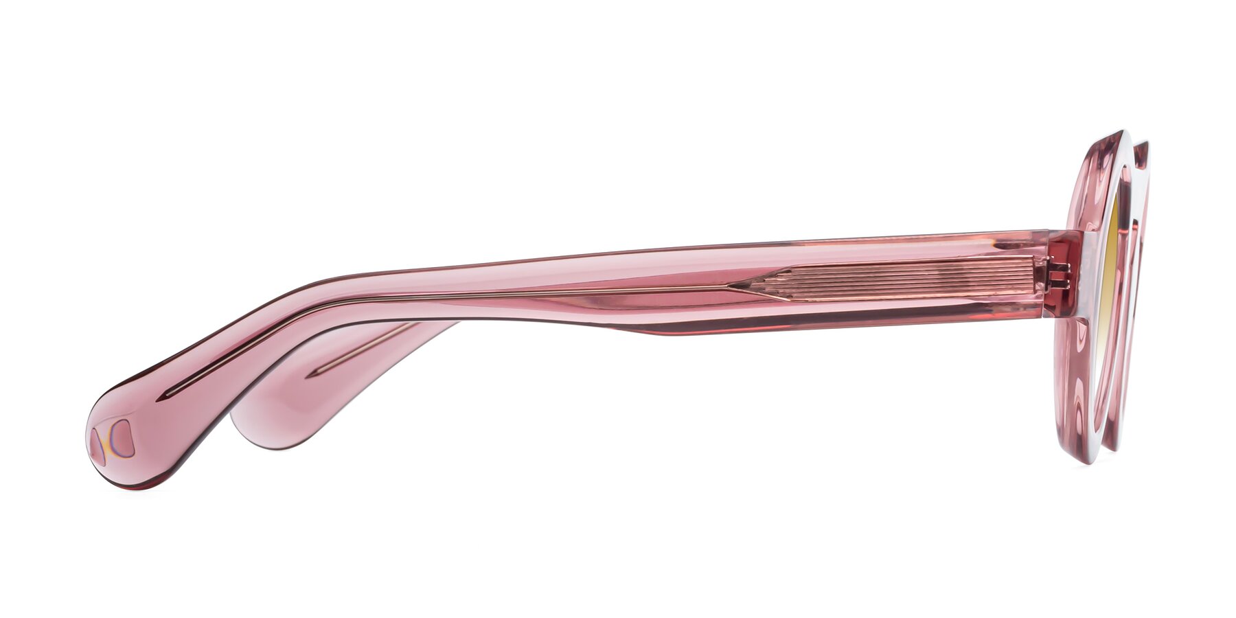 Side of Oboe in Translucent Pink with Champagne Gradient Lenses