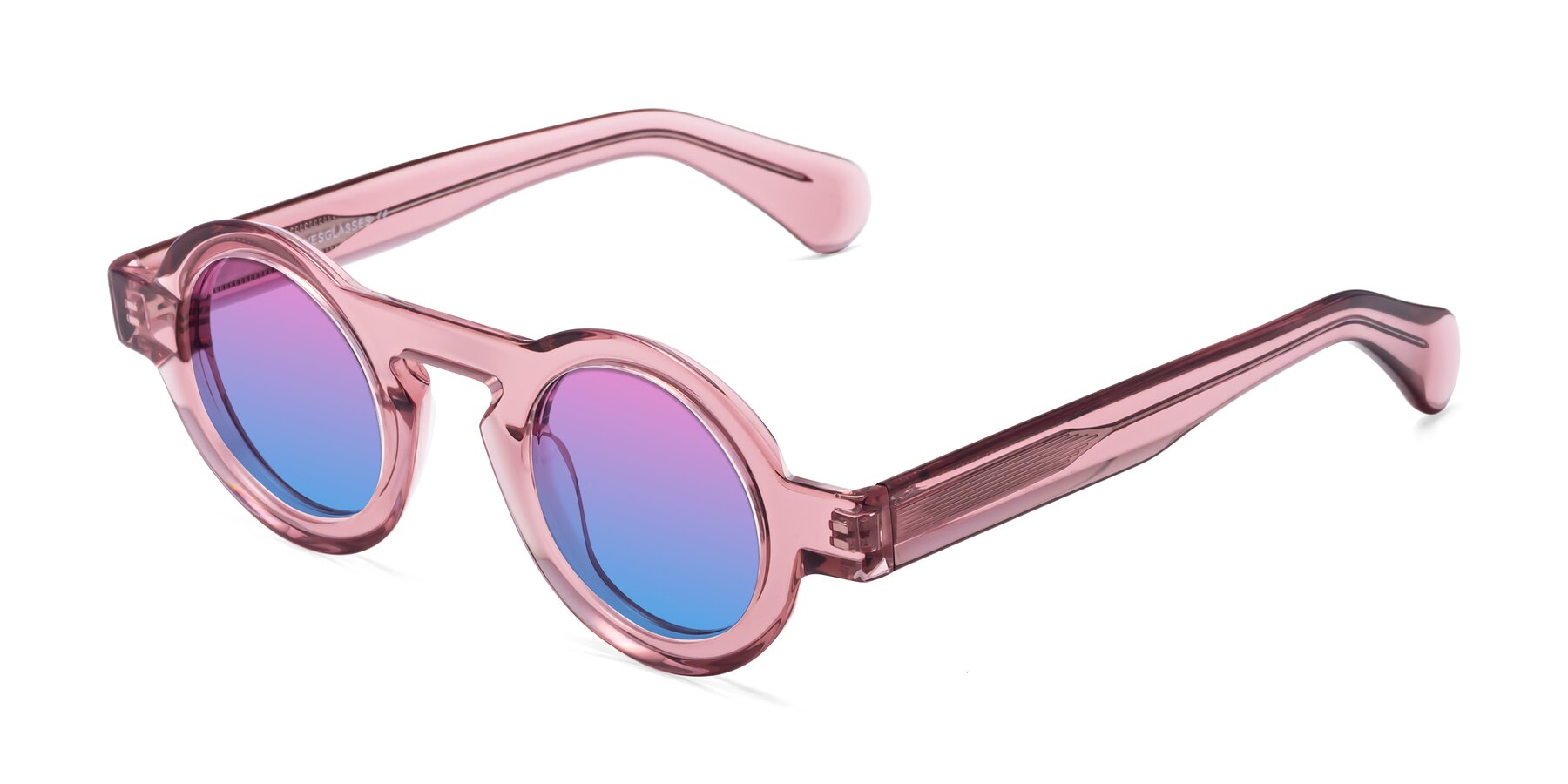 Angle of Oboe in Translucent Pink with Pink / Blue Gradient Lenses