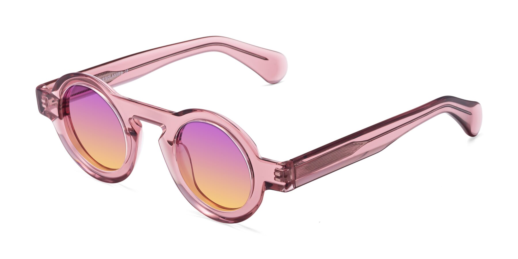 Angle of Oboe in Translucent Pink with Purple / Yellow Gradient Lenses